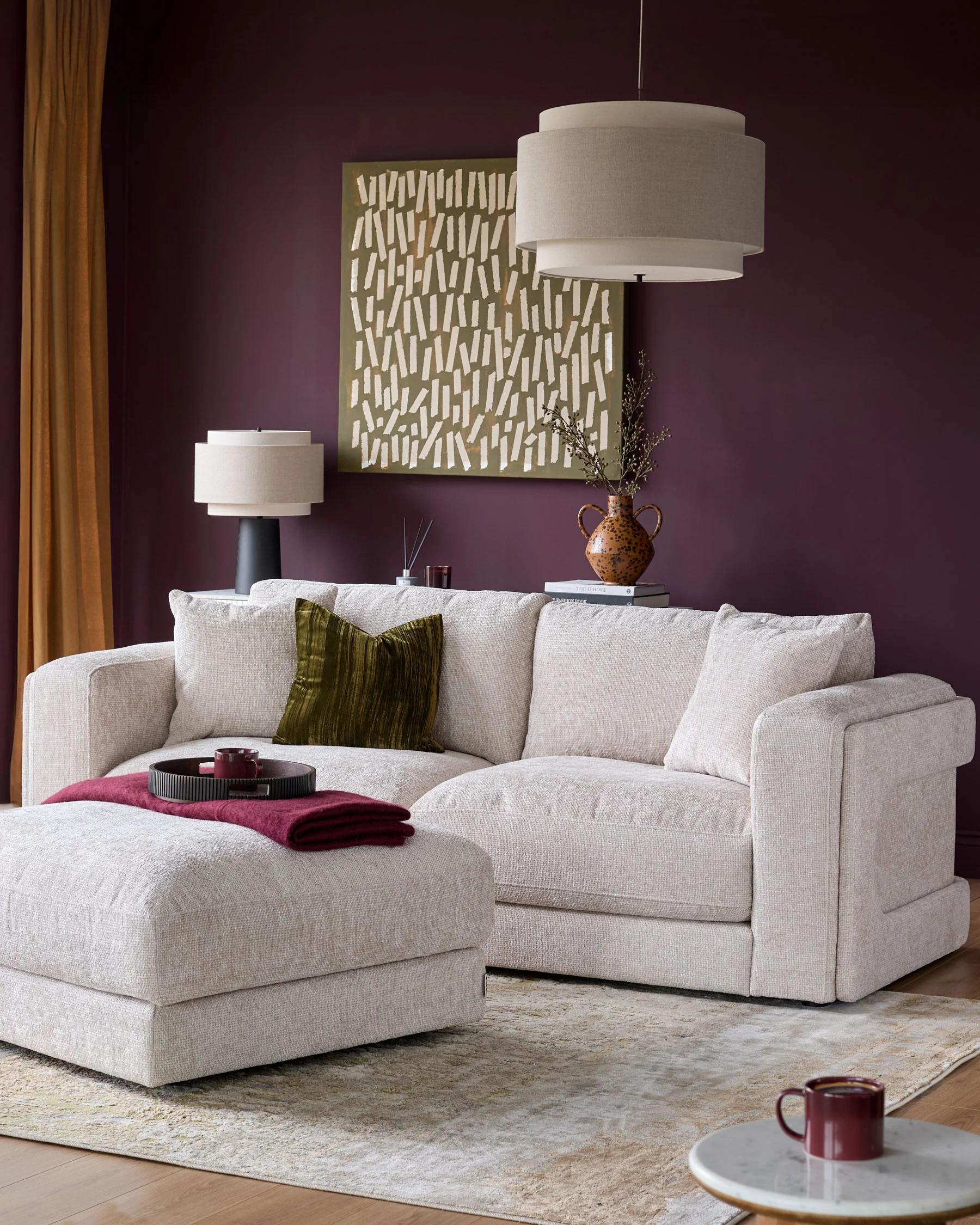 Lynetta natural weave 3 seater sofa with footstool - Image 6