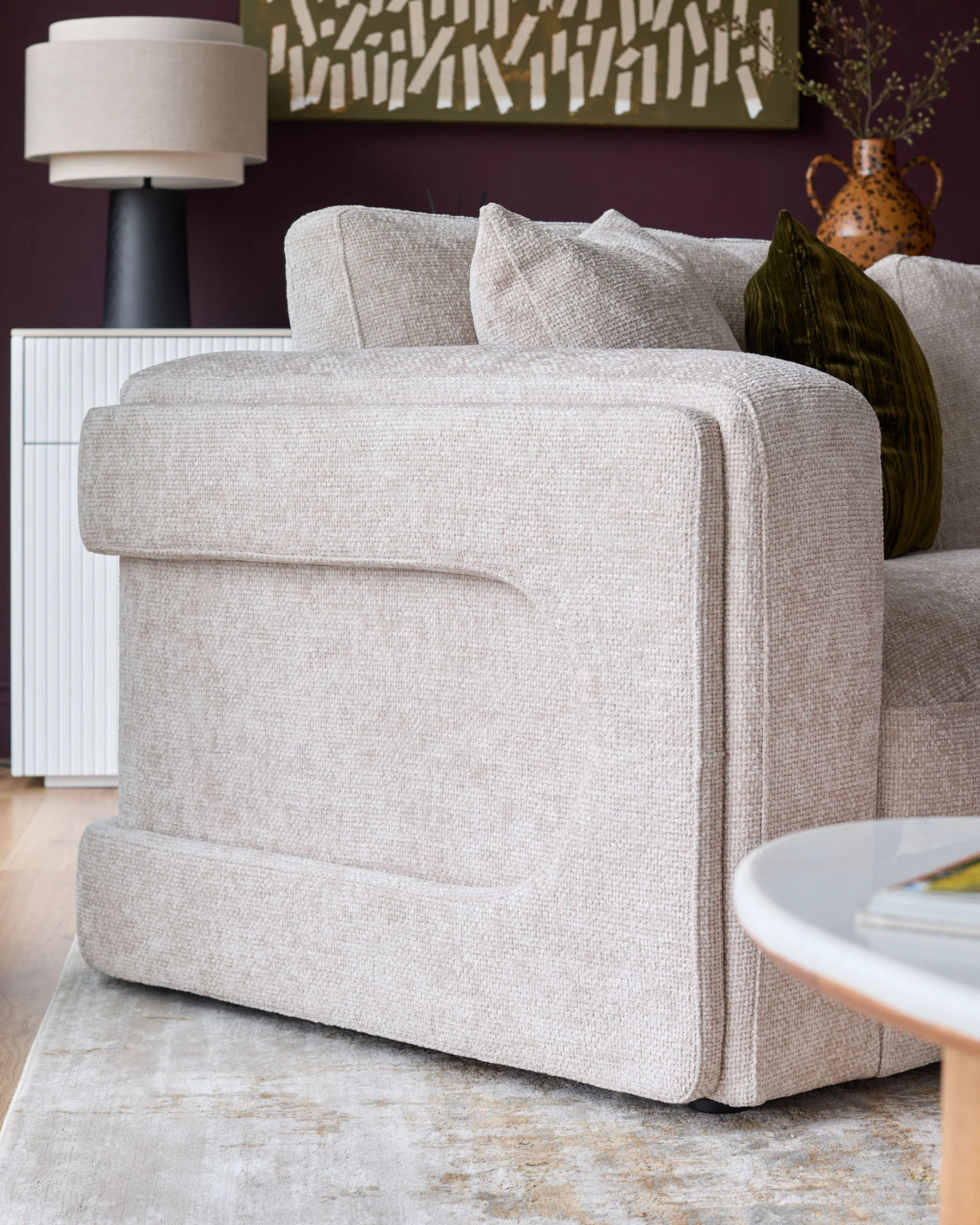 Lynetta natural weave small corner sofa - Image 4