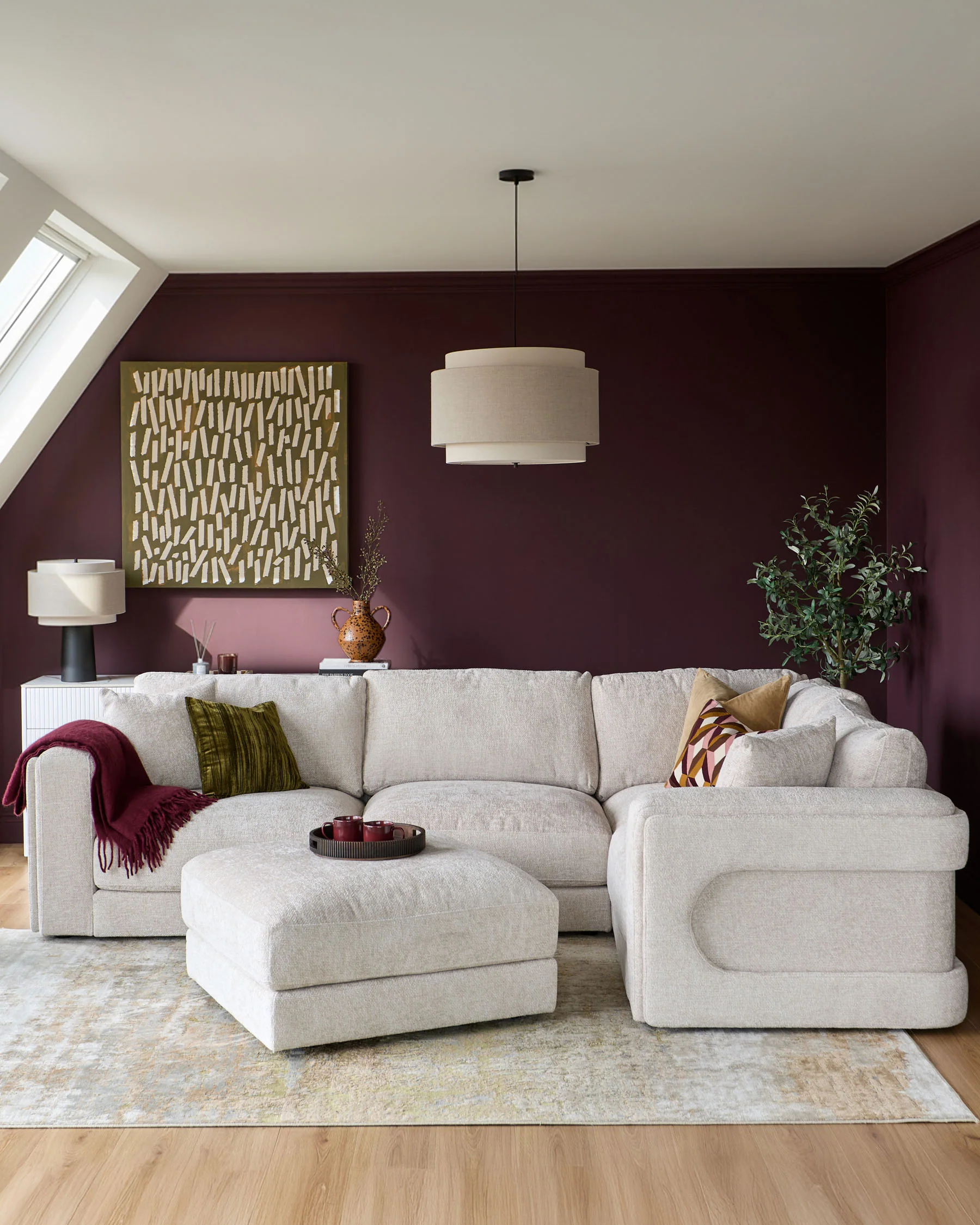 Lynetta natural weave small corner sofa with footstool - Image 3