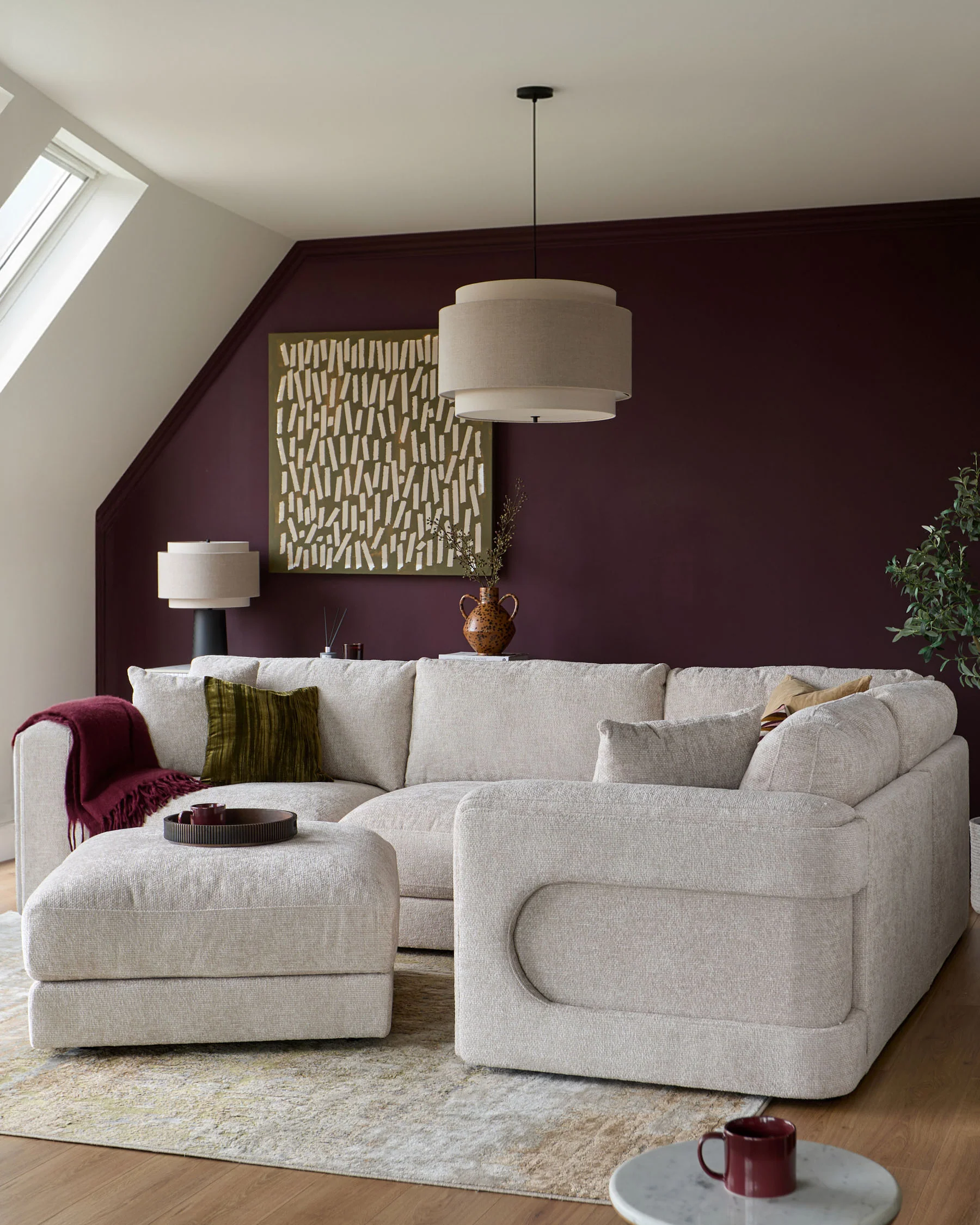 Lynetta natural weave small corner sofa with footstool - Image 4