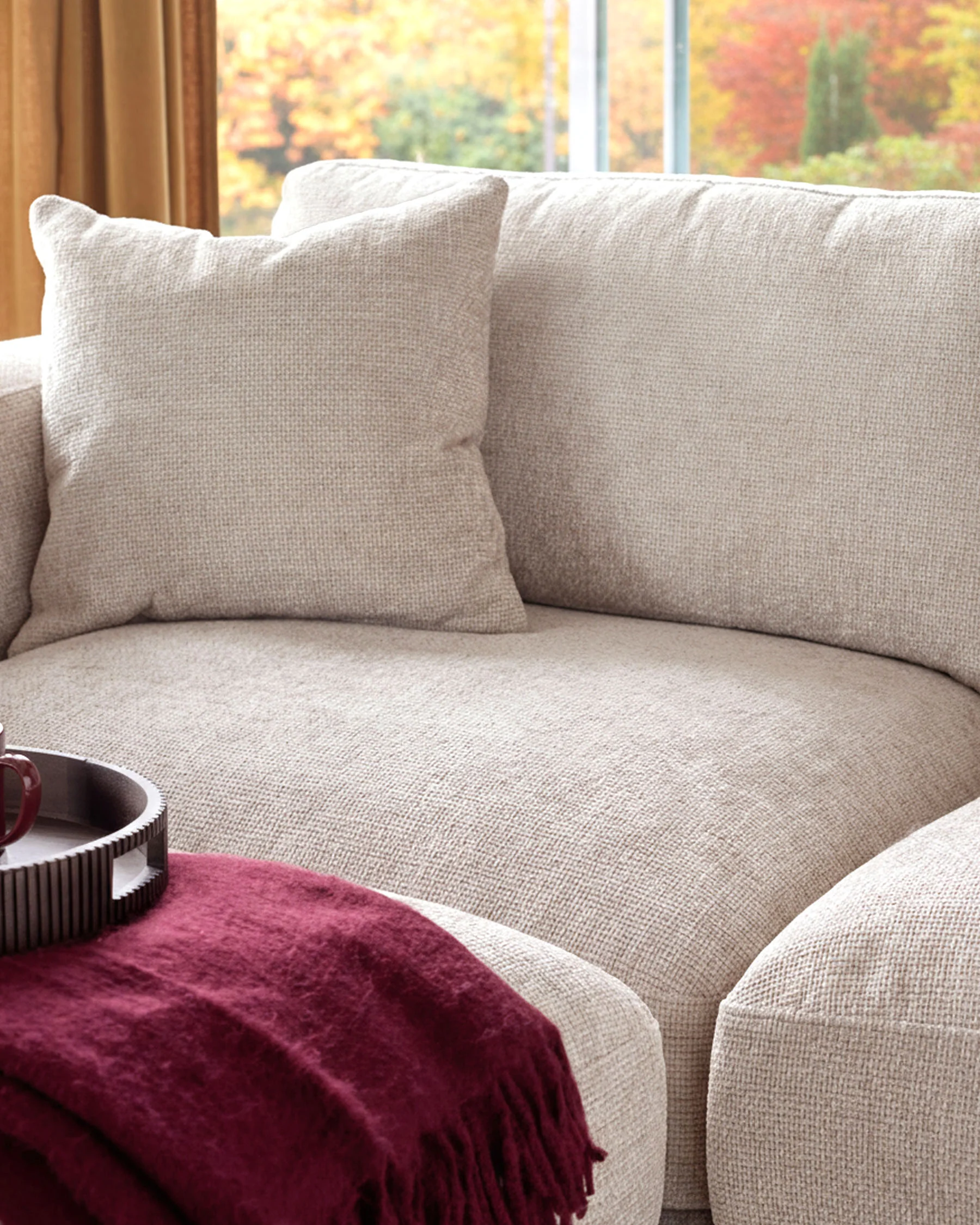 Lynetta natural weave small corner sofa with footstool - Image 7