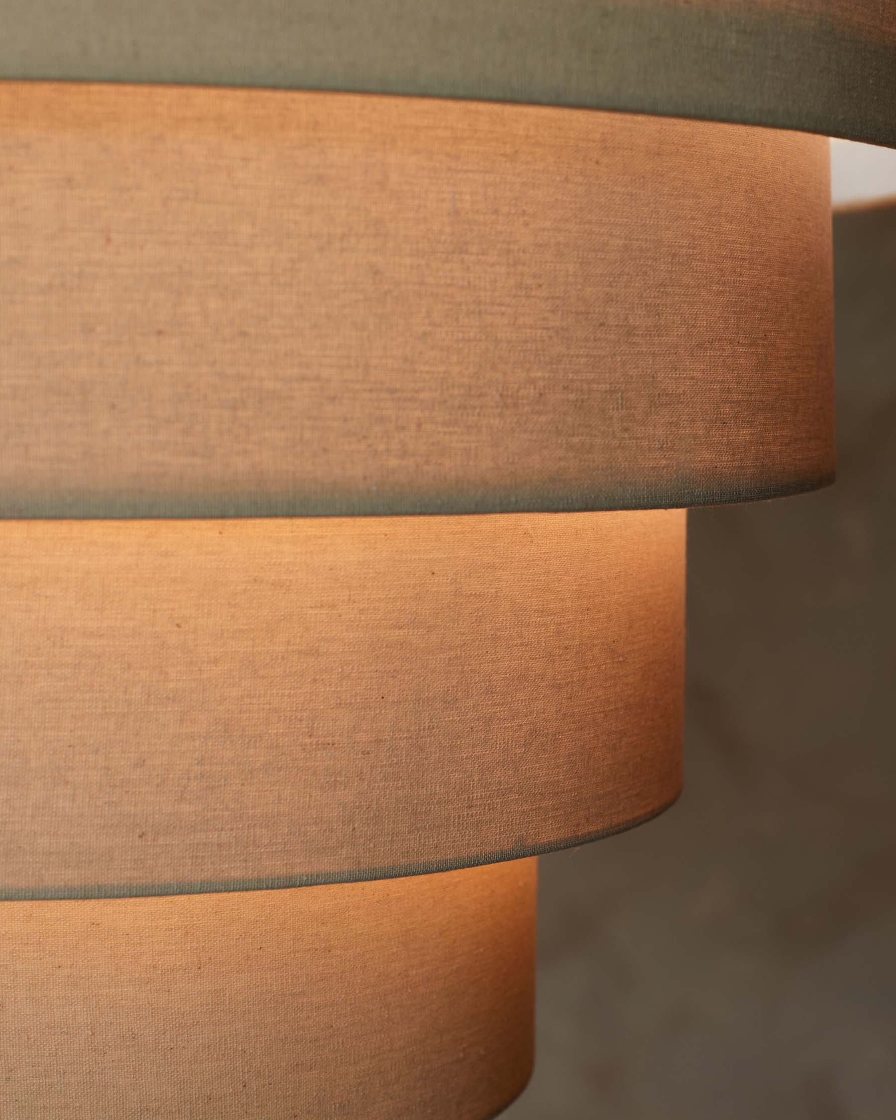 Madison natural linen round adjustable pendant light - Image 10