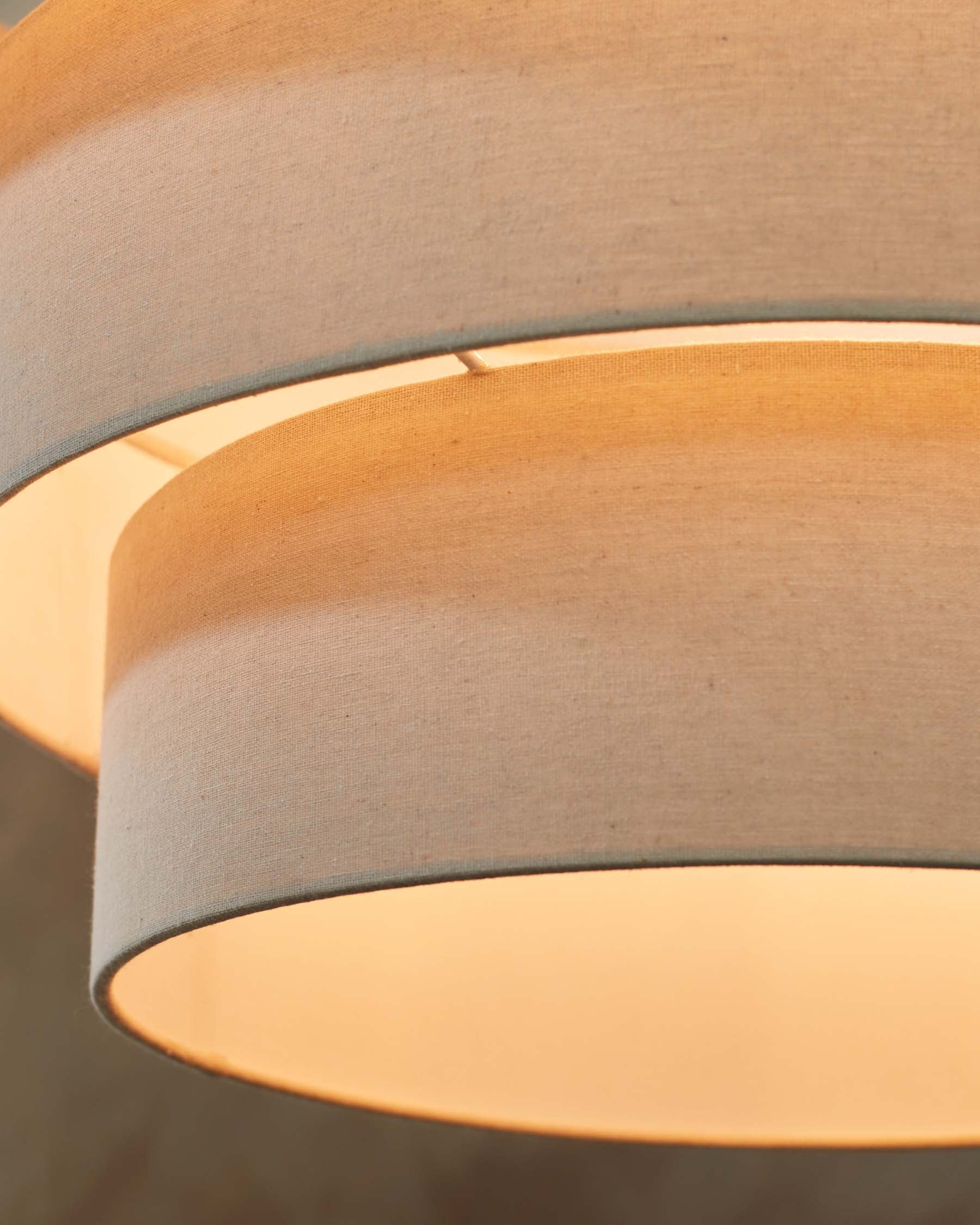 Madison natural linen round adjustable pendant light - Image 5