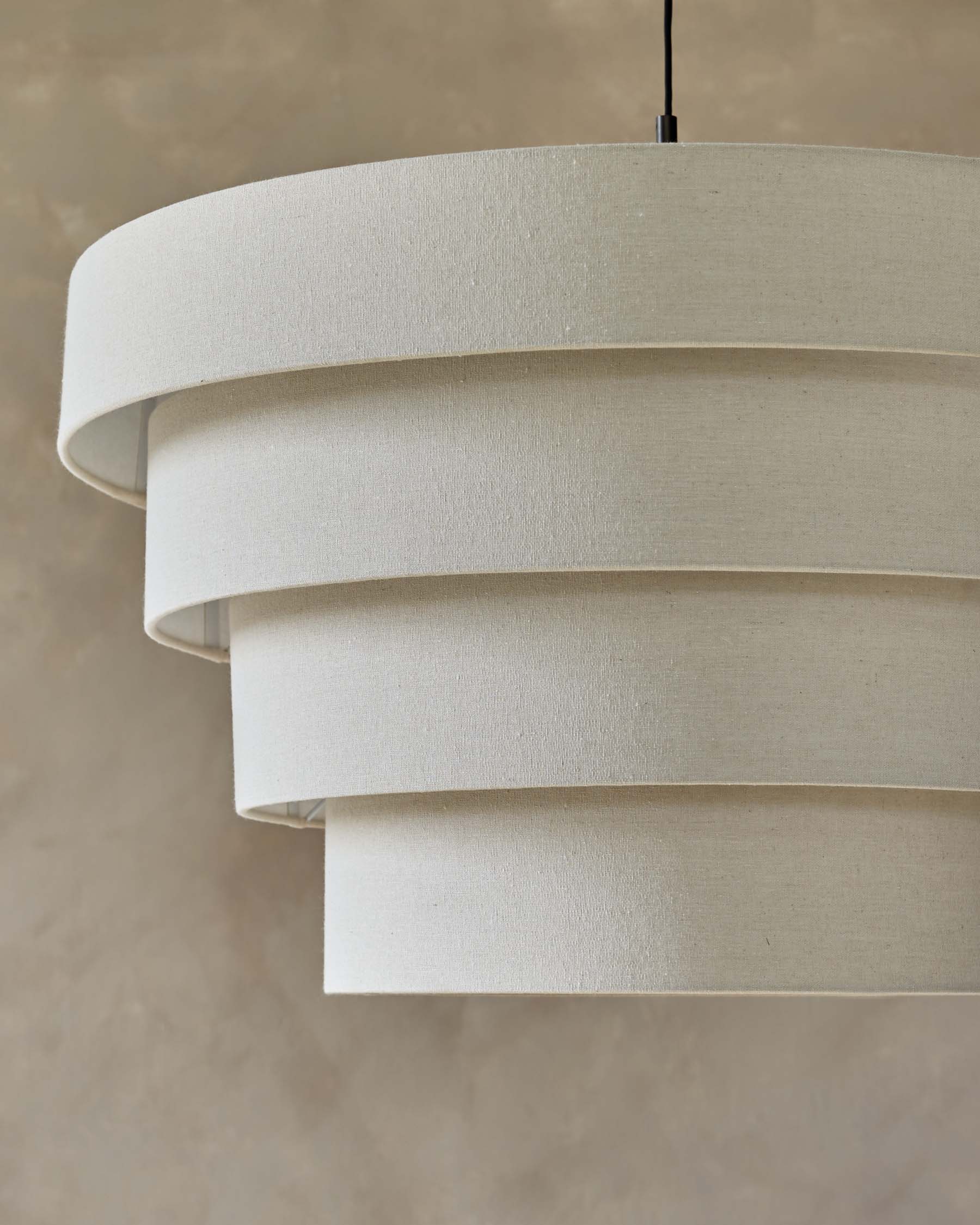 Madison natural linen round adjustable pendant light - Image 7