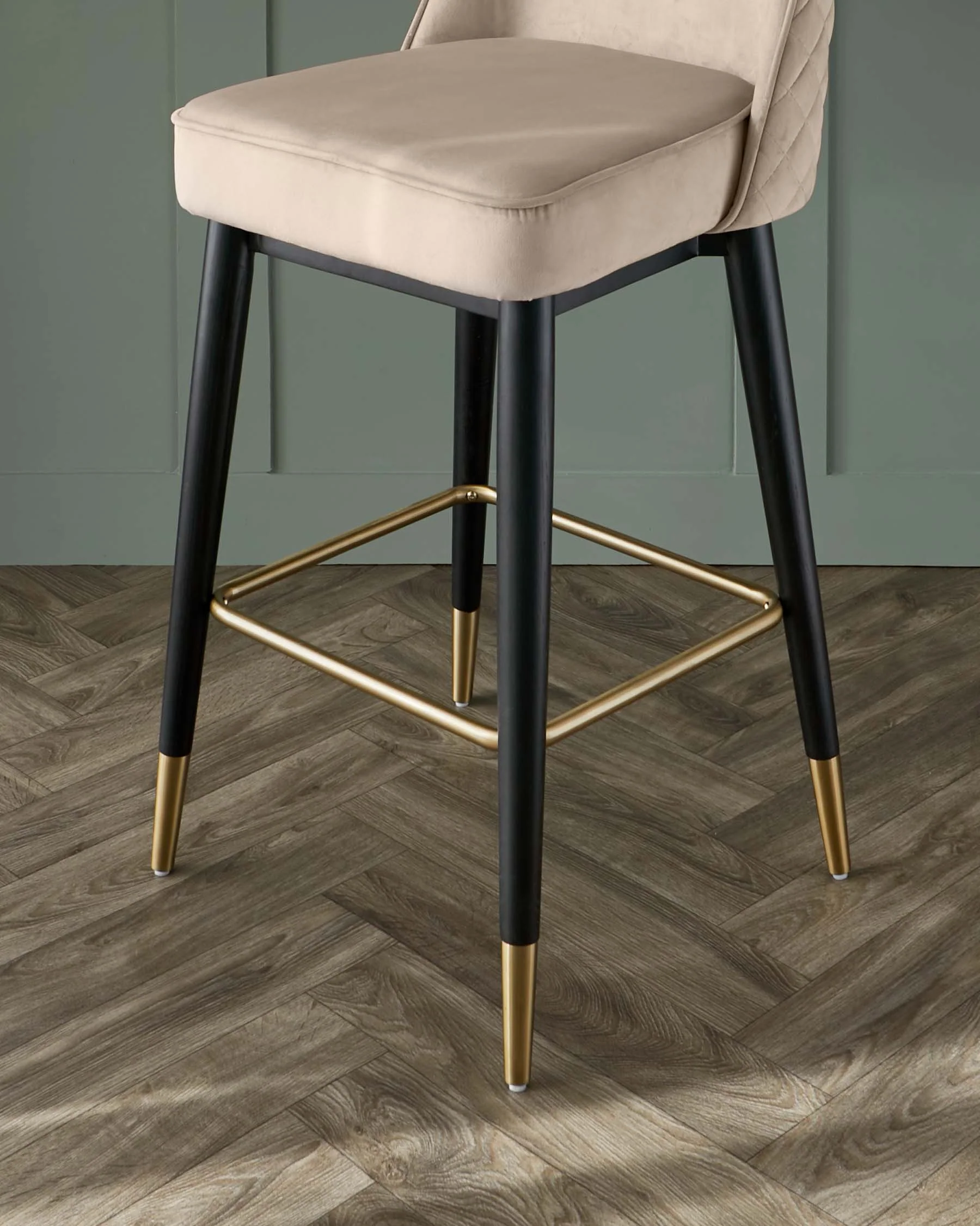 Mae Champagne Velvet Bar stool - Image 7