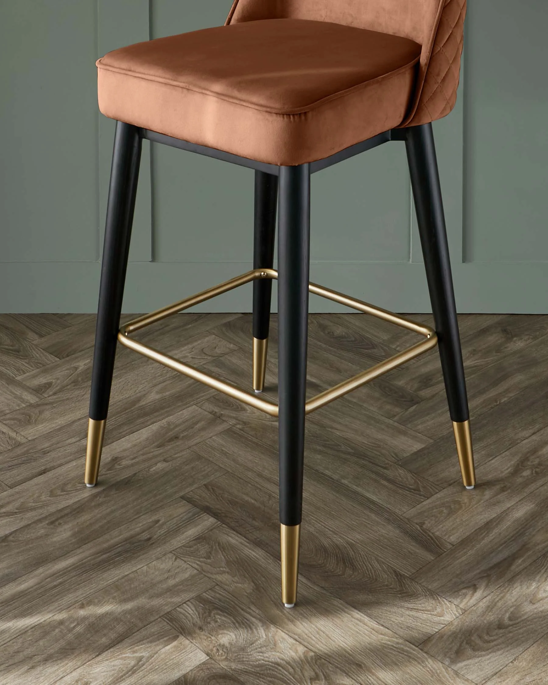 Mae Rust Velvet Bar stool - Image 7