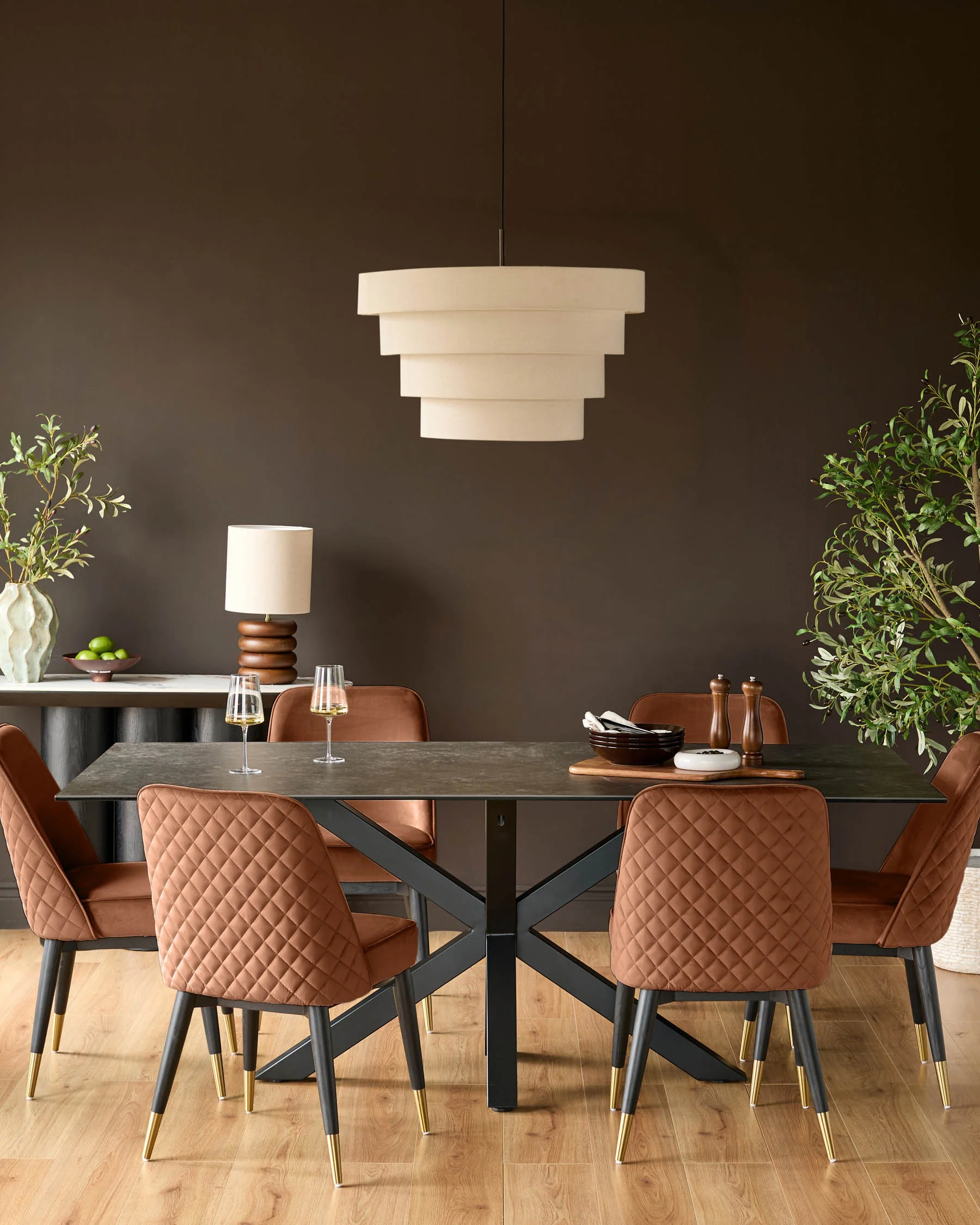 Mae Rust Velvet Dining Chair - Image 4