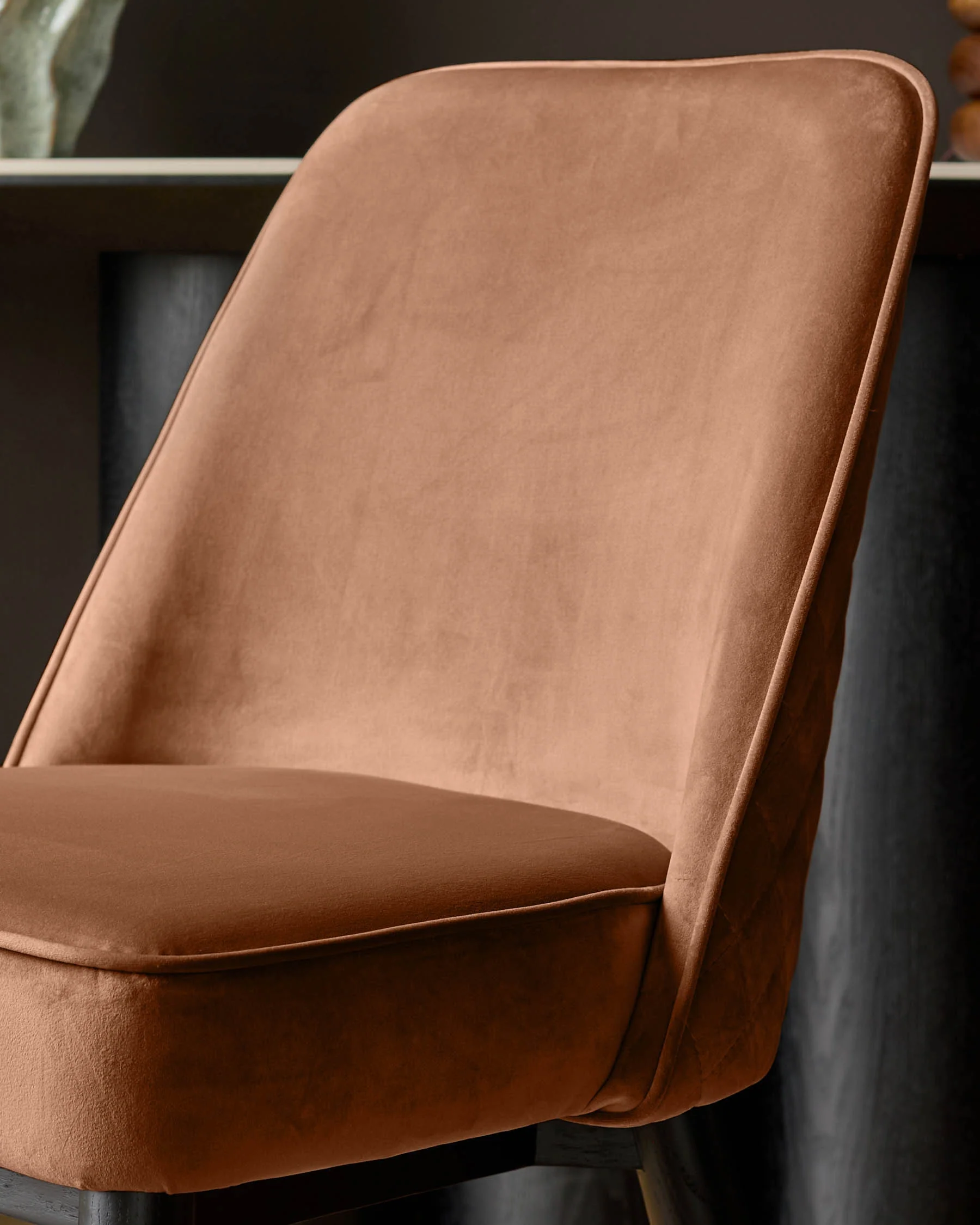 Mae Rust Velvet Dining Chair - Image 5