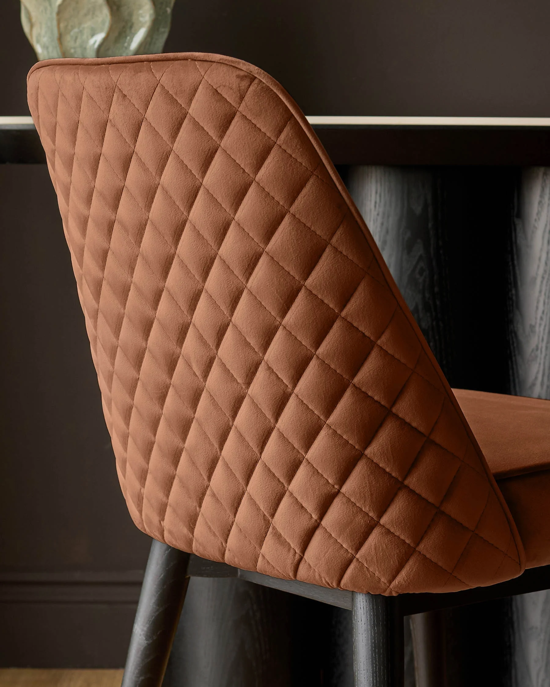 Mae Rust Velvet Dining Chair - Image 7