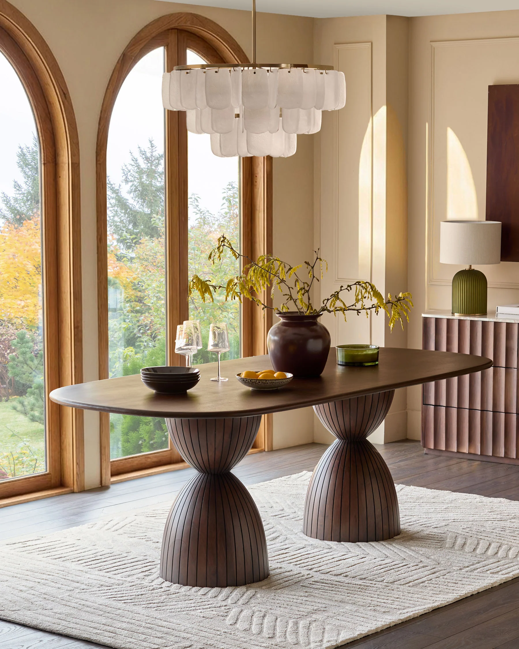 Malin dark wood 8 seater dining table