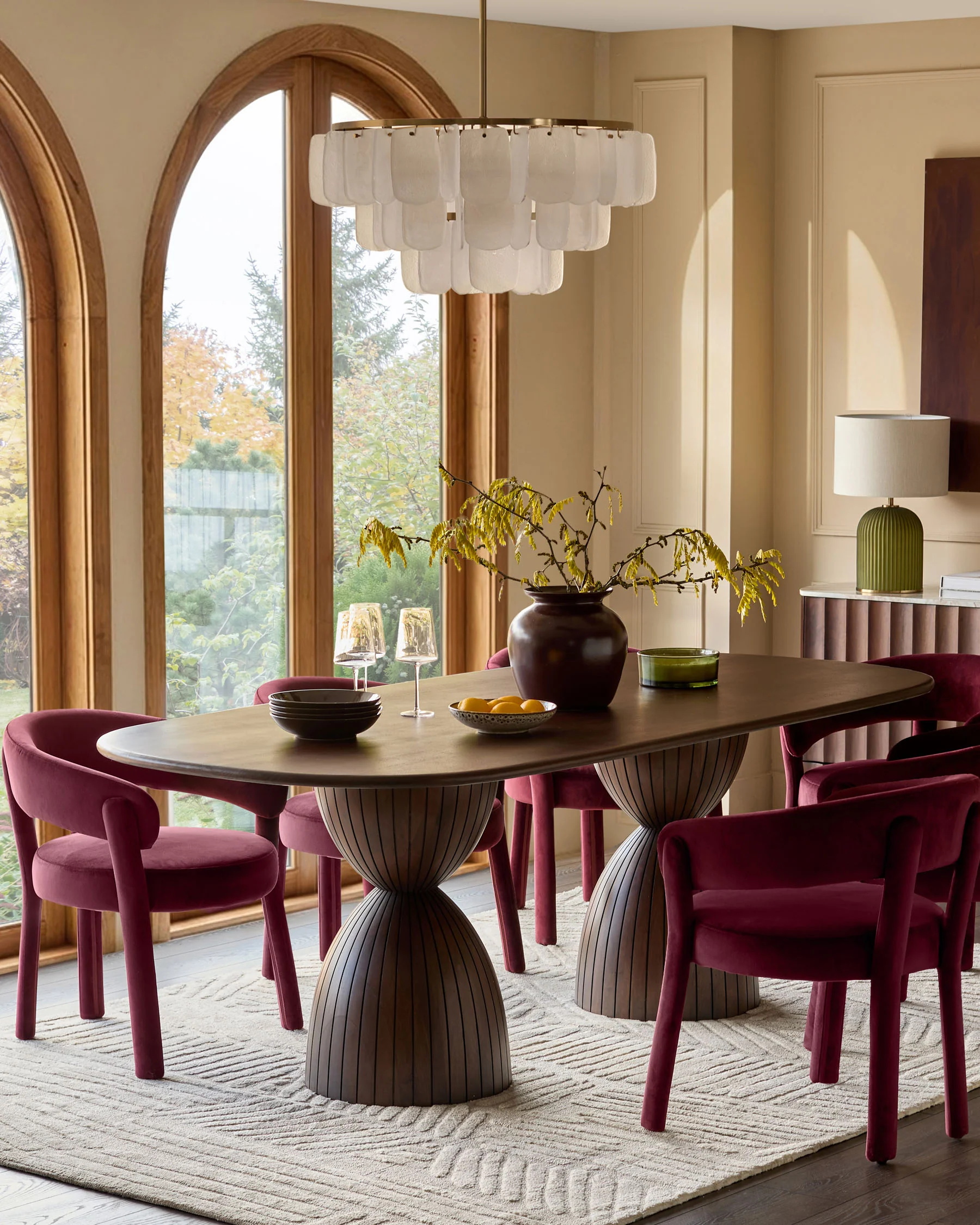 Malin dark wood 8 seater dining table - Image 2