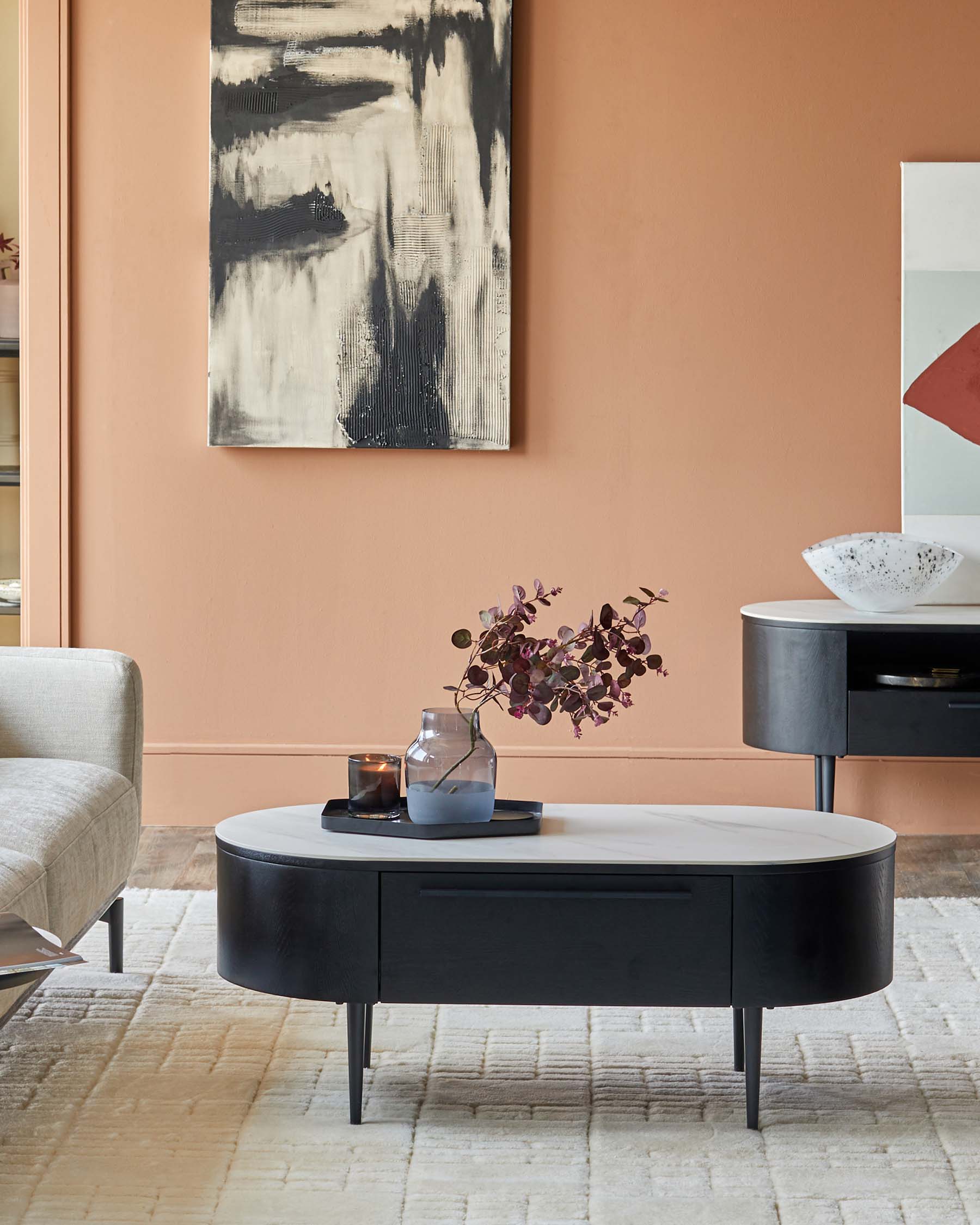 Manhattan marbled ceramic coffee table - Image 2