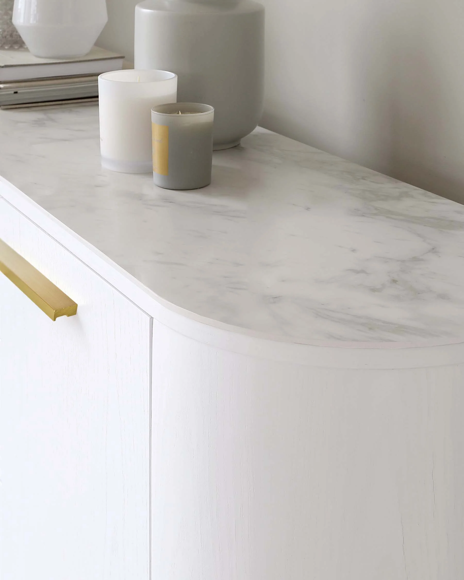 Manhattan White Oak and Marbled Ceramic Large Sideboard - Image 3