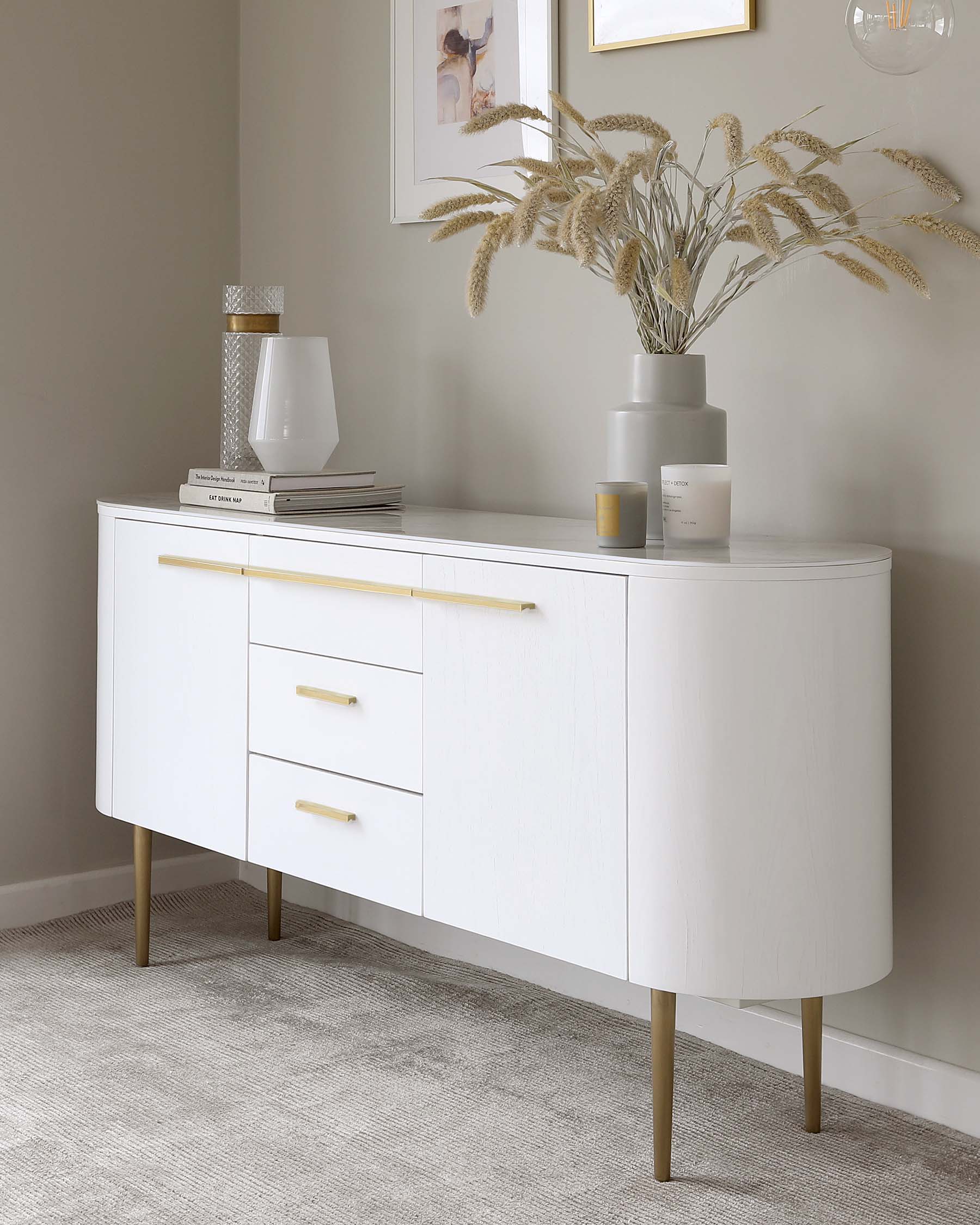 Manhattan White Oak and Marbled Ceramic Large Sideboard - Image 5