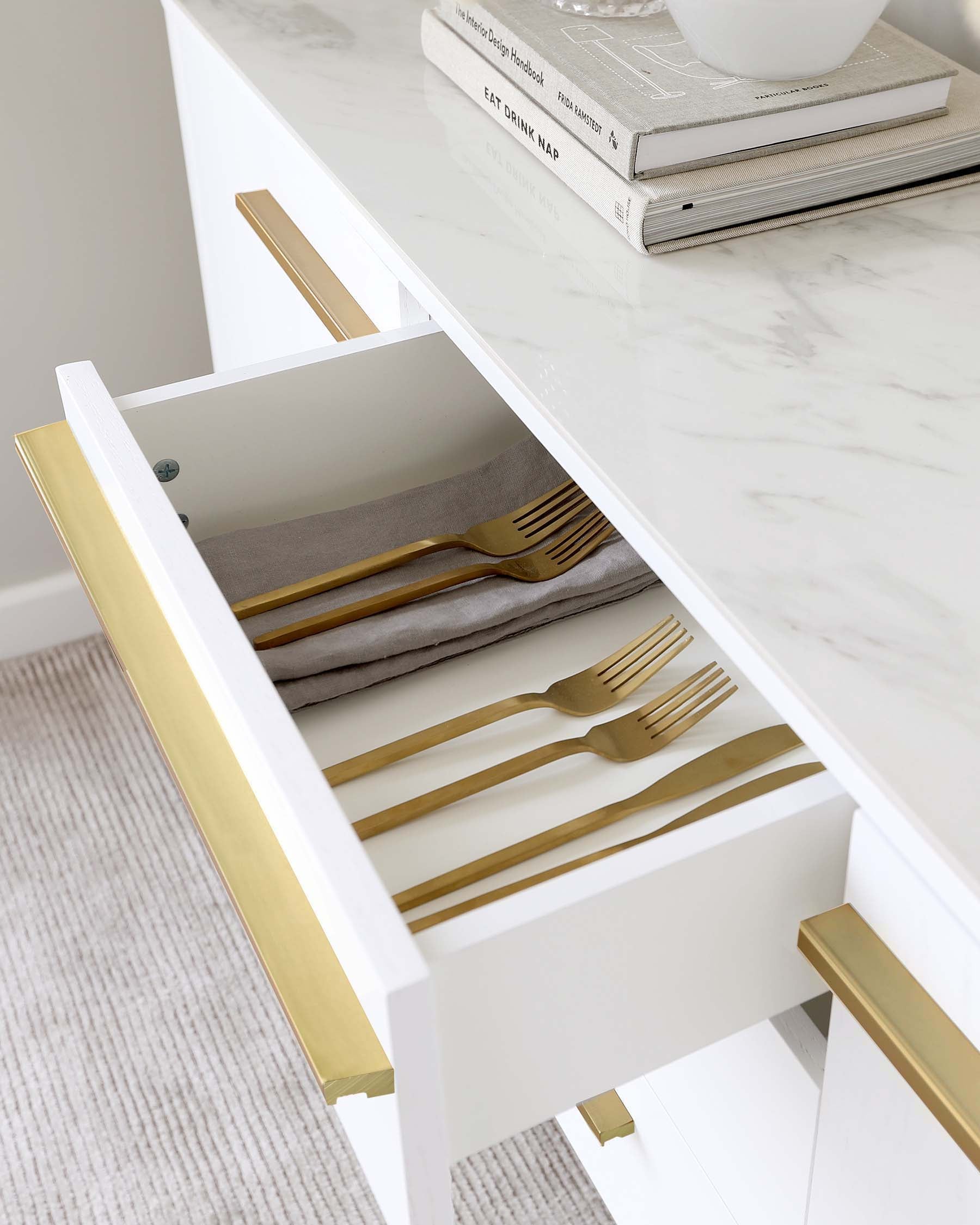 Manhattan White Oak and Marbled Ceramic Large Sideboard - Image 6
