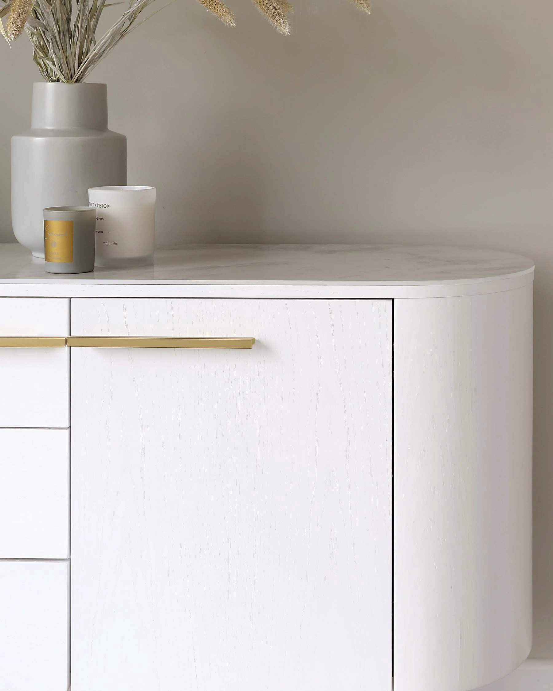 Manhattan White Oak and Marbled Ceramic Large Sideboard - Image 7