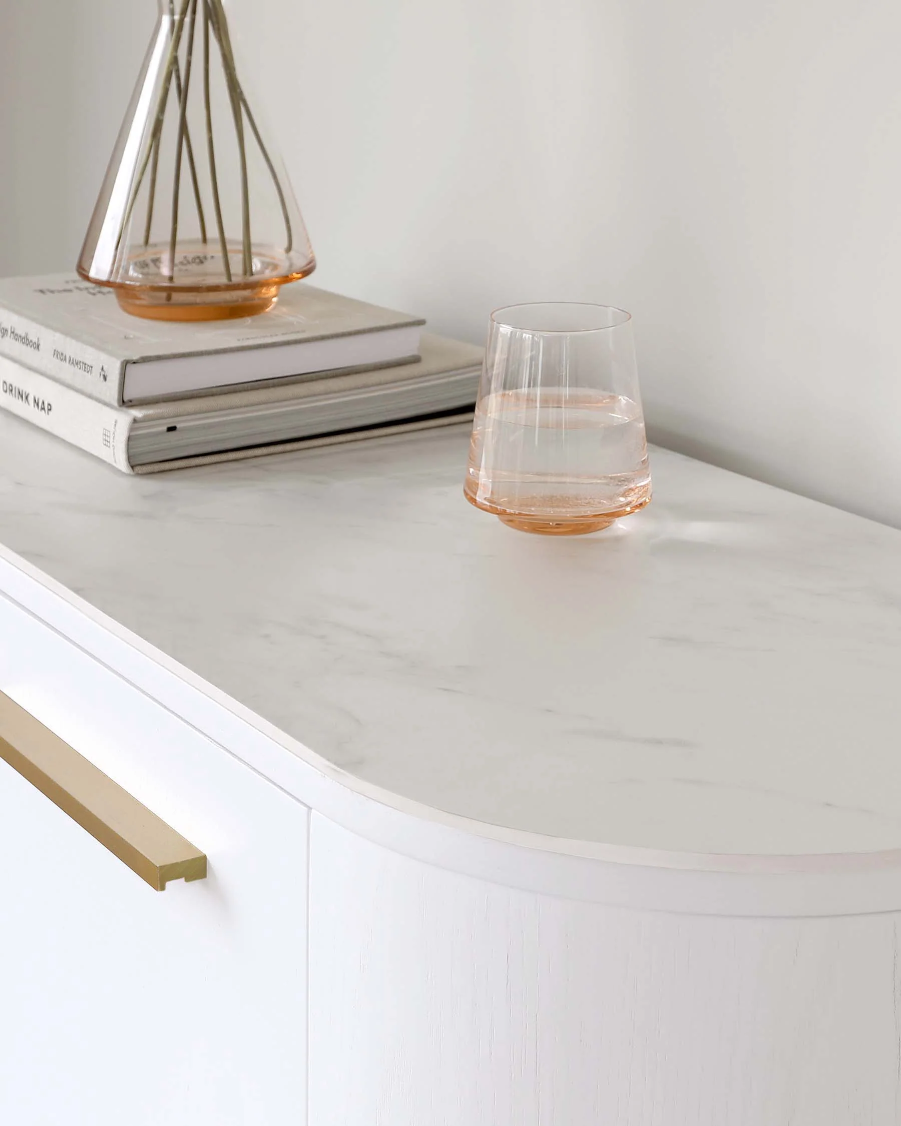 Manhattan White Oak and Marbled Ceramic Small Sideboard - Image 3