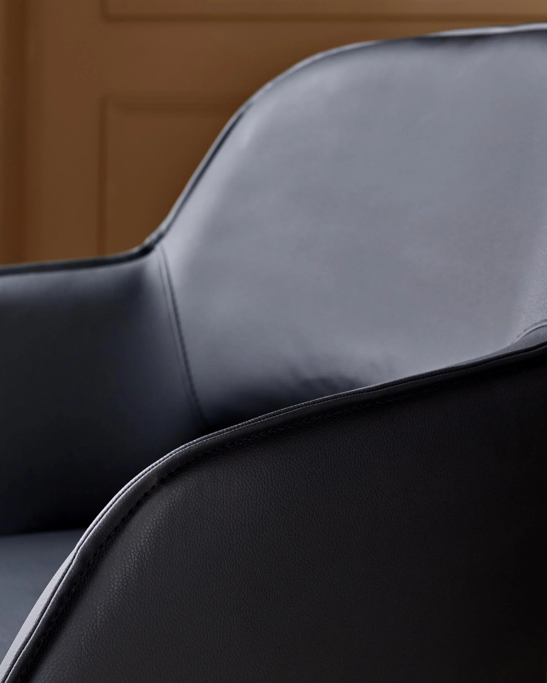 Marlow black faux leather swivel dining chair - Image 5