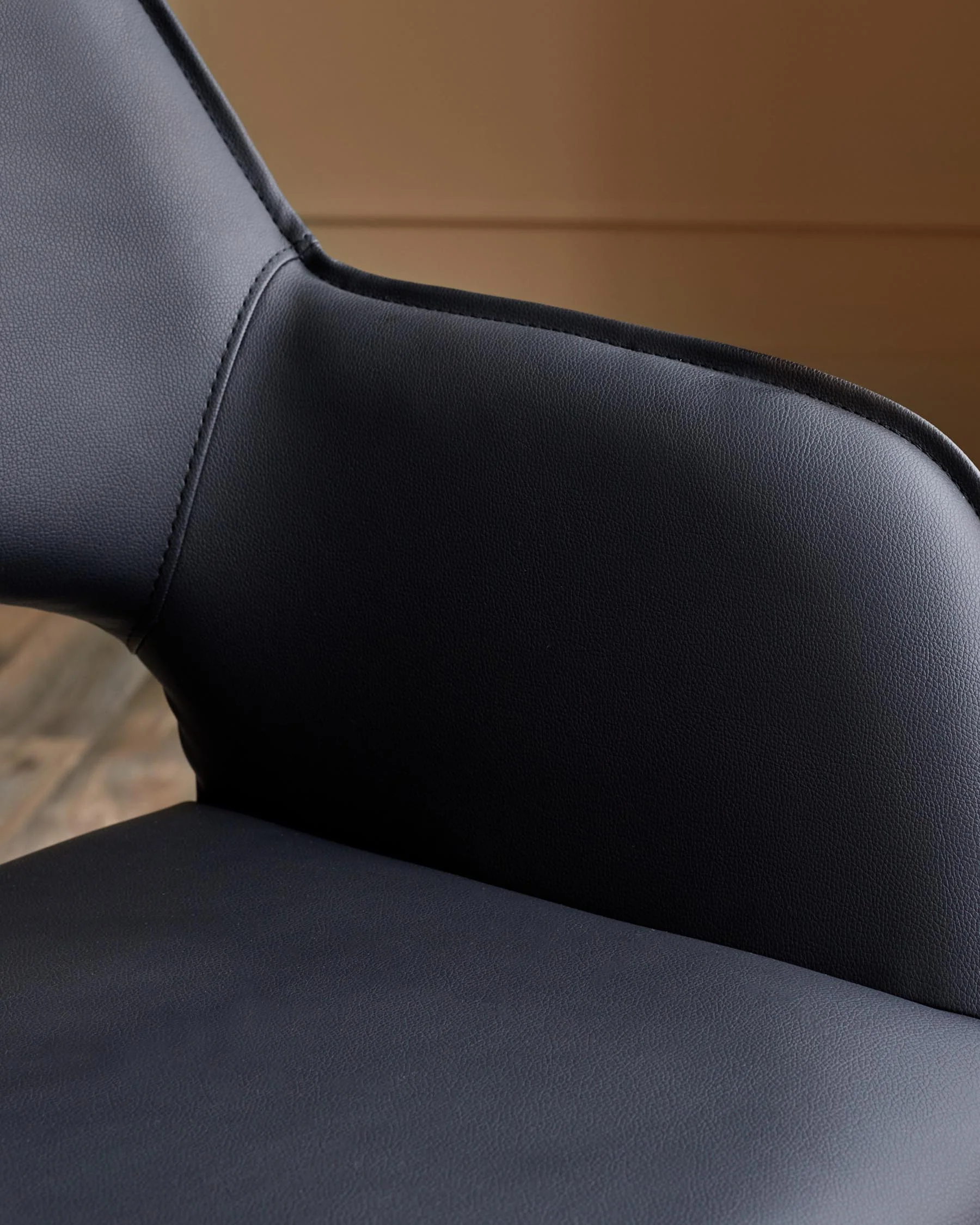 Marlow black faux leather swivel dining chair - Image 7