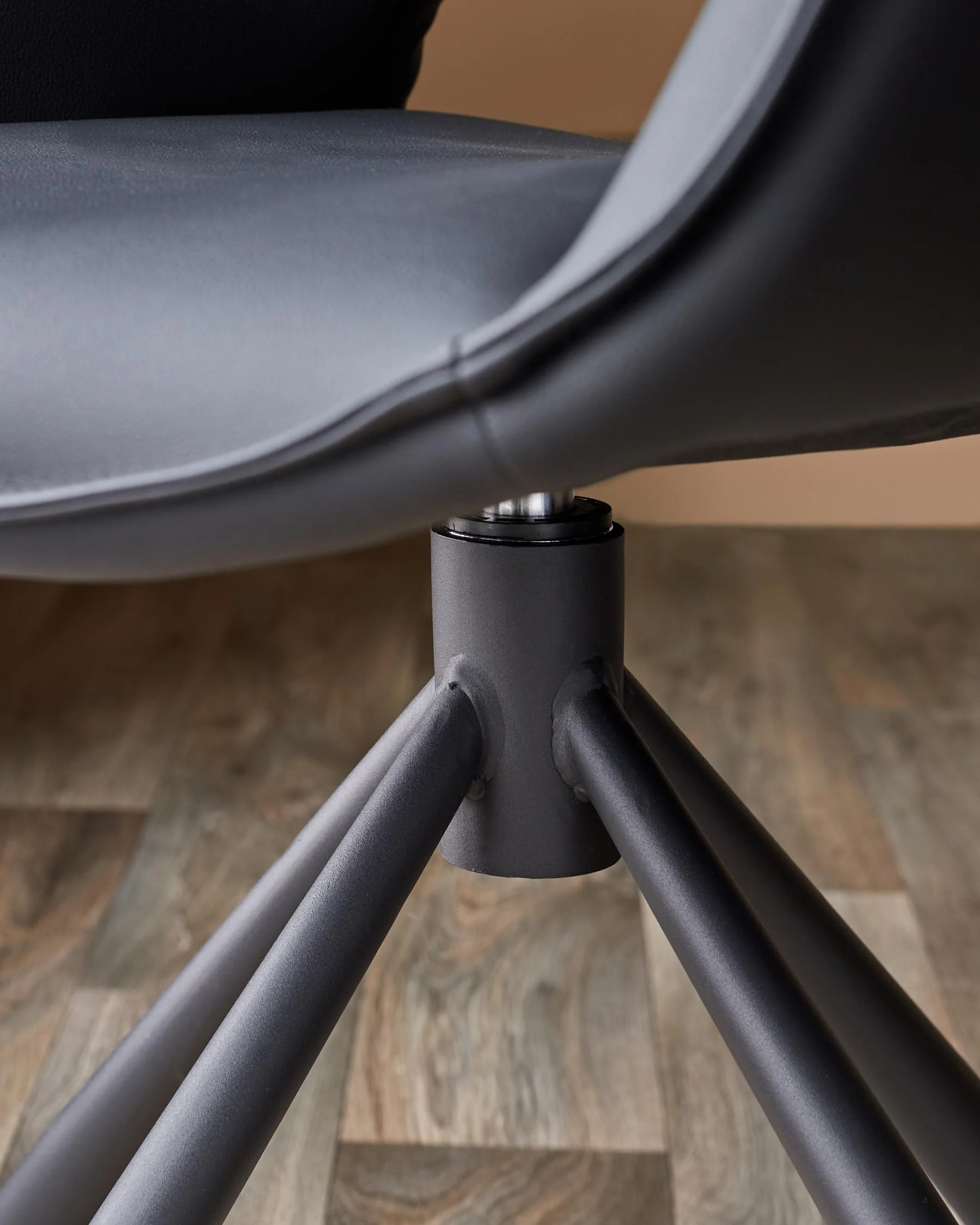 Marlow black faux leather swivel dining chair - Image 8