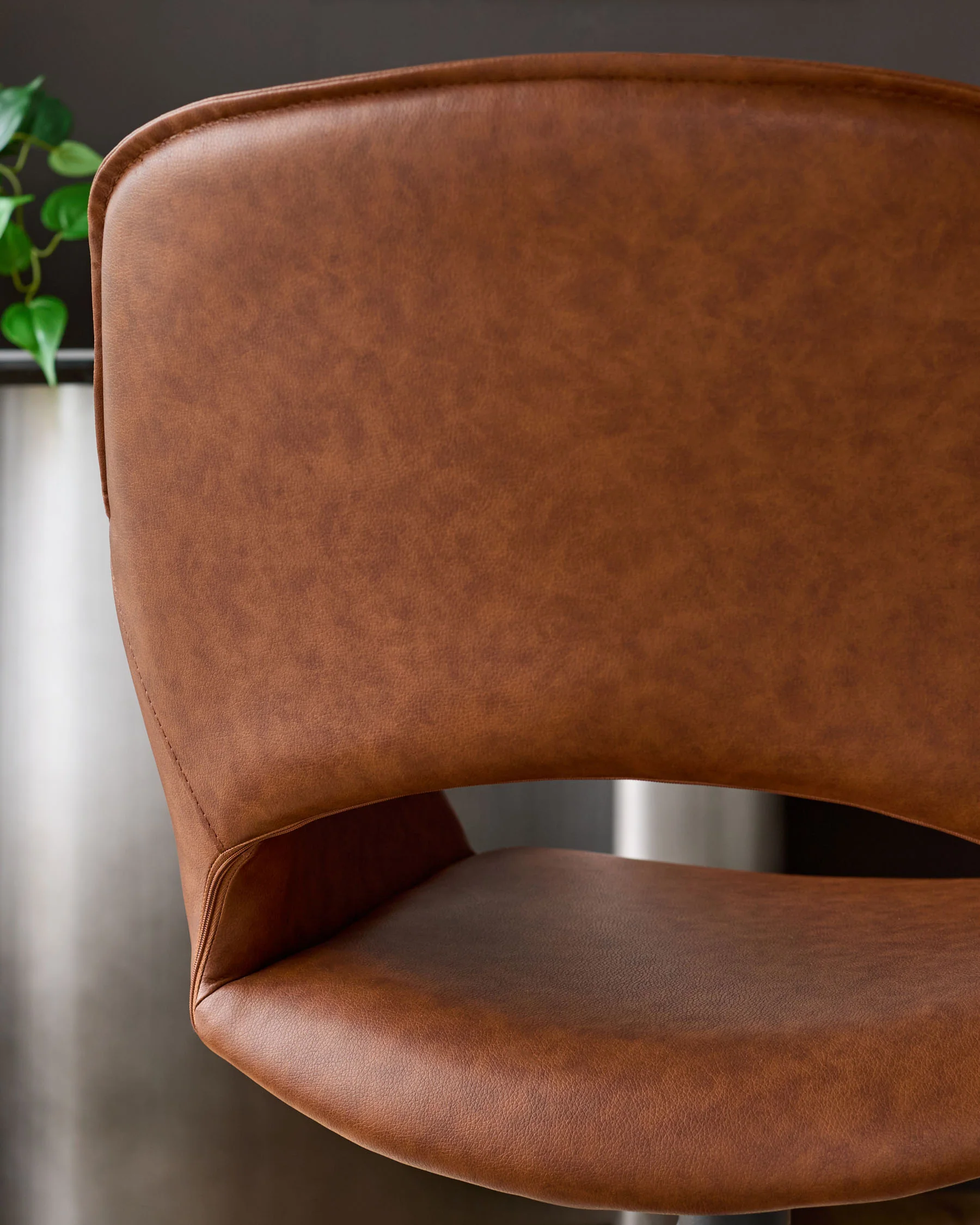 Marlow tan faux leather swivel dining chair - Image 6