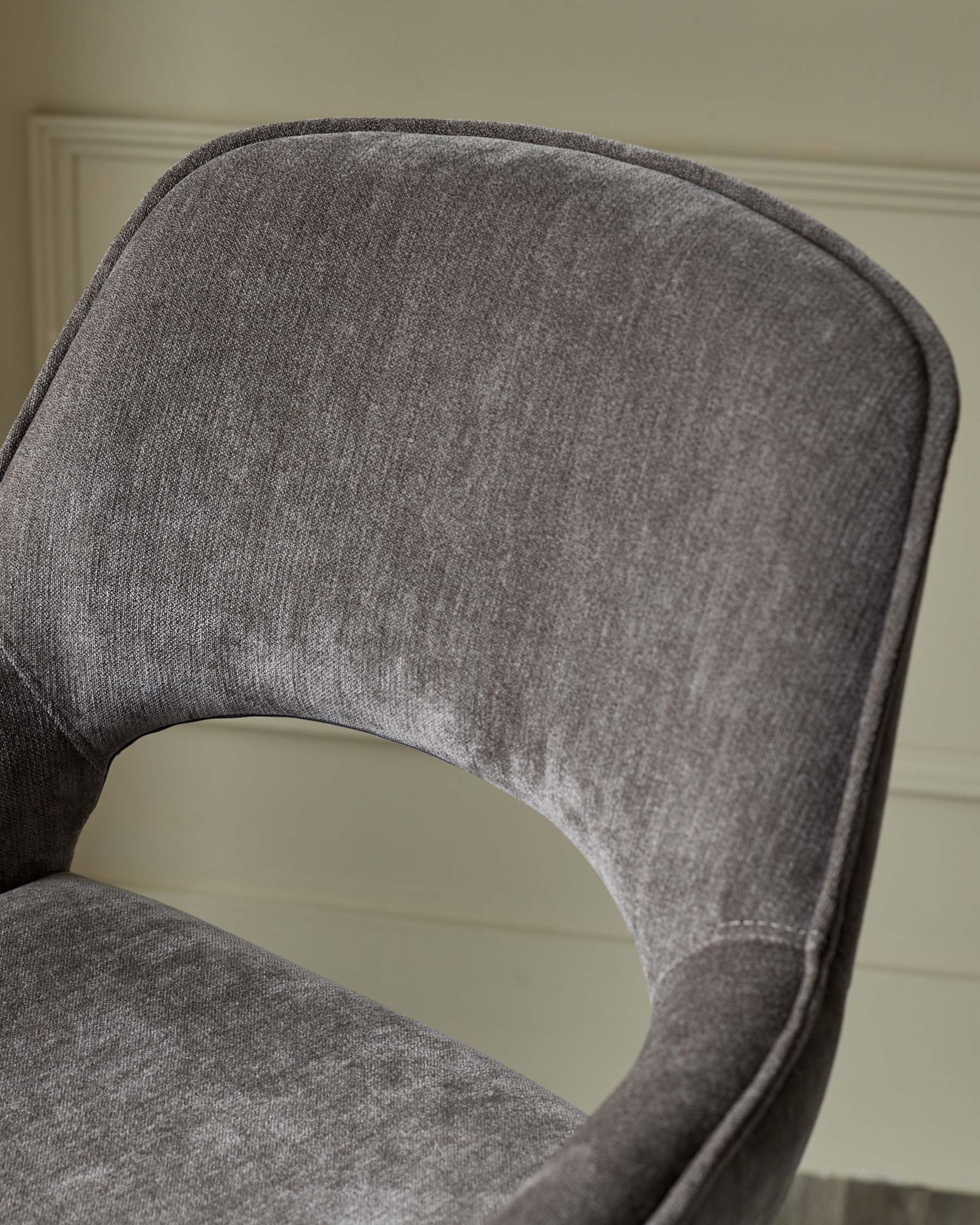 Marlow mocha fabric swivel dining chair - Image 6