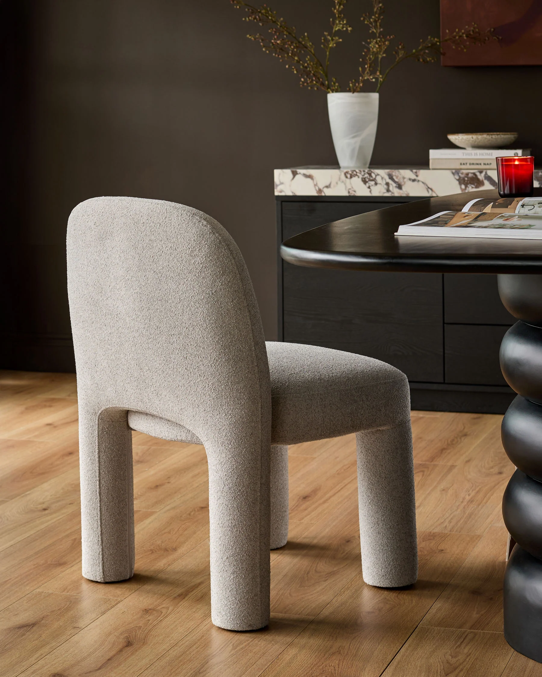 Mason light grey boucle dining chair - Image 3