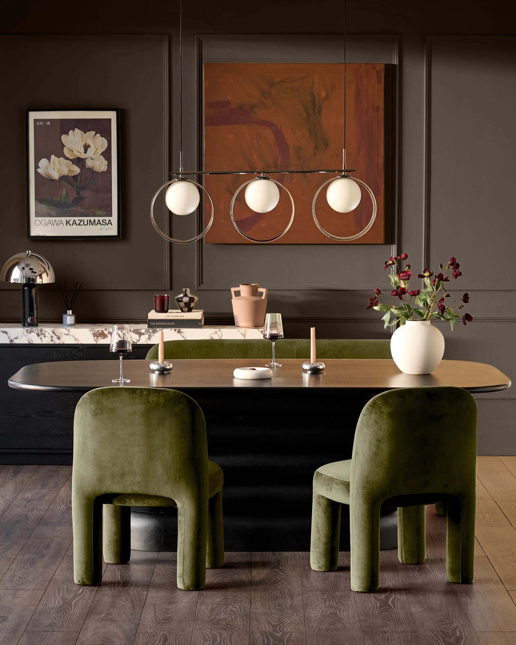 Mason olive green velvet dining chair - Image 4