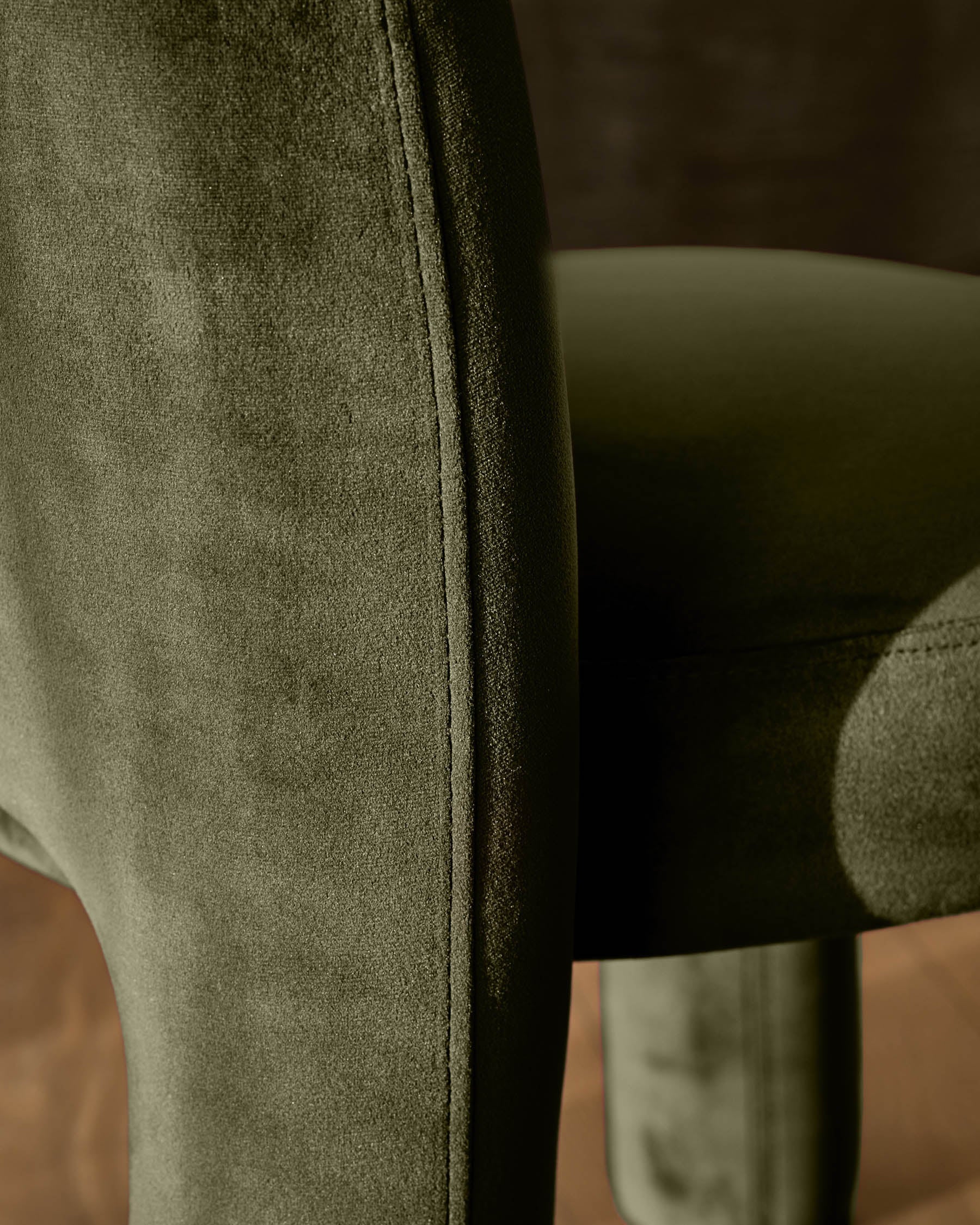 Mason olive green velvet dining chair - Image 7