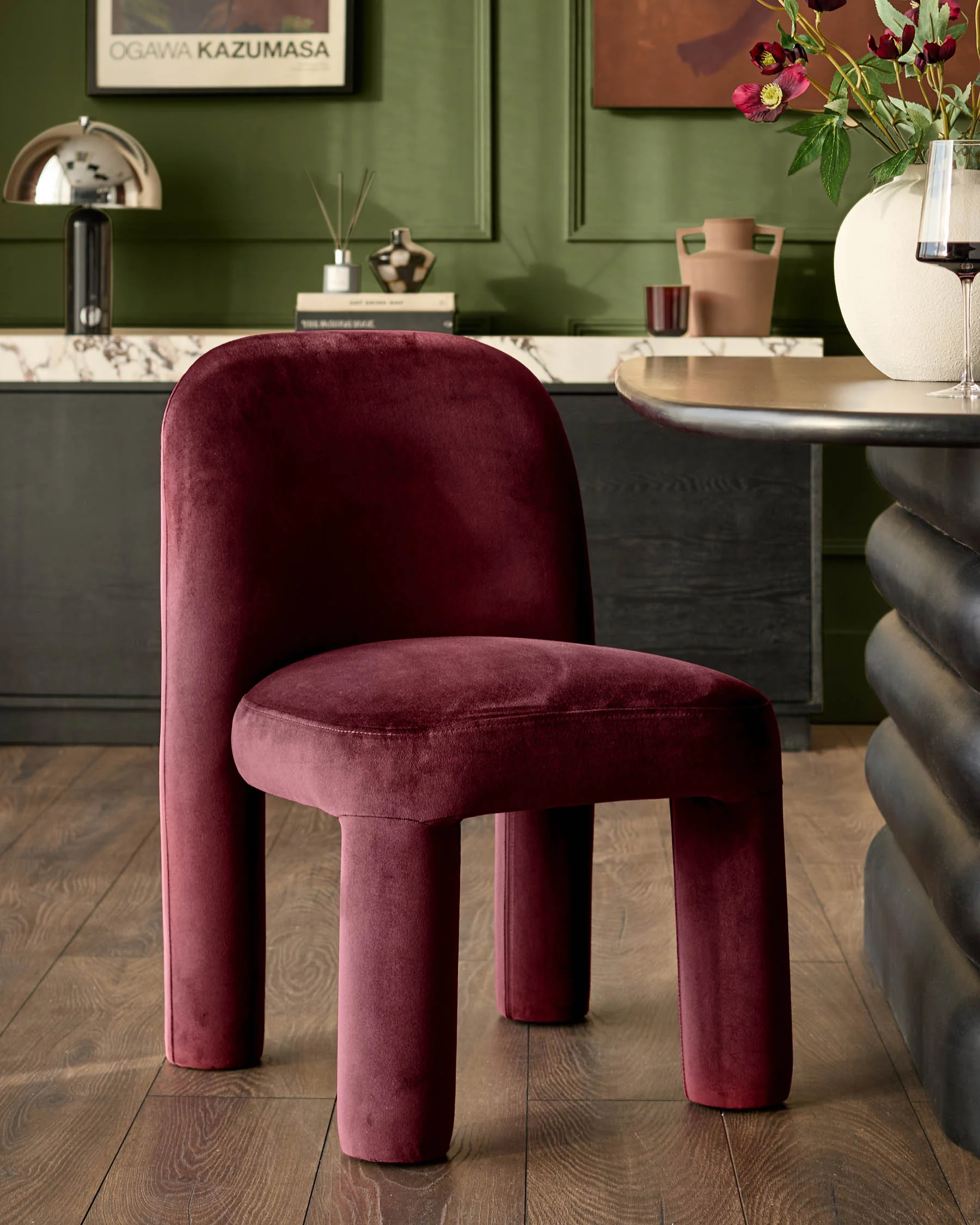 Mason plum velvet dining chair