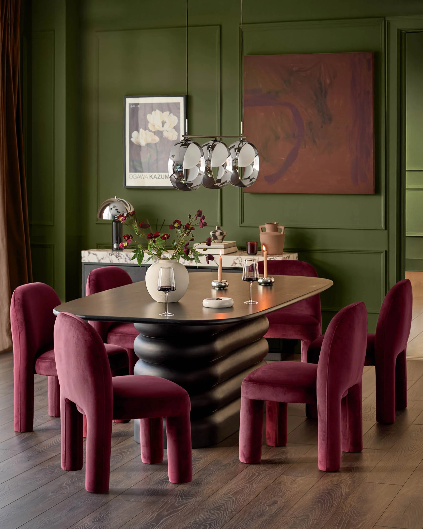 Mason plum velvet dining chair - Image 2