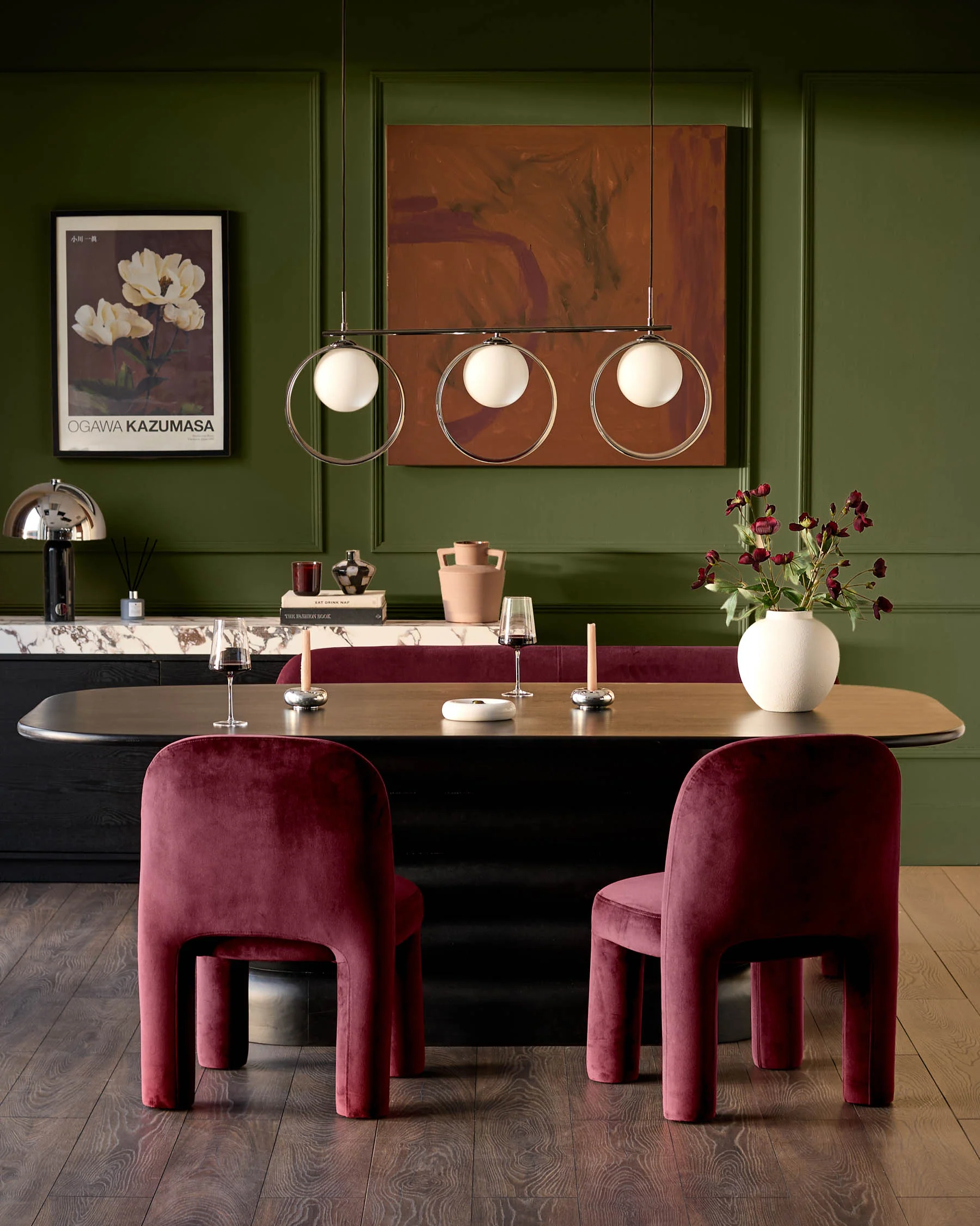 Mason plum velvet dining chair - Image 4