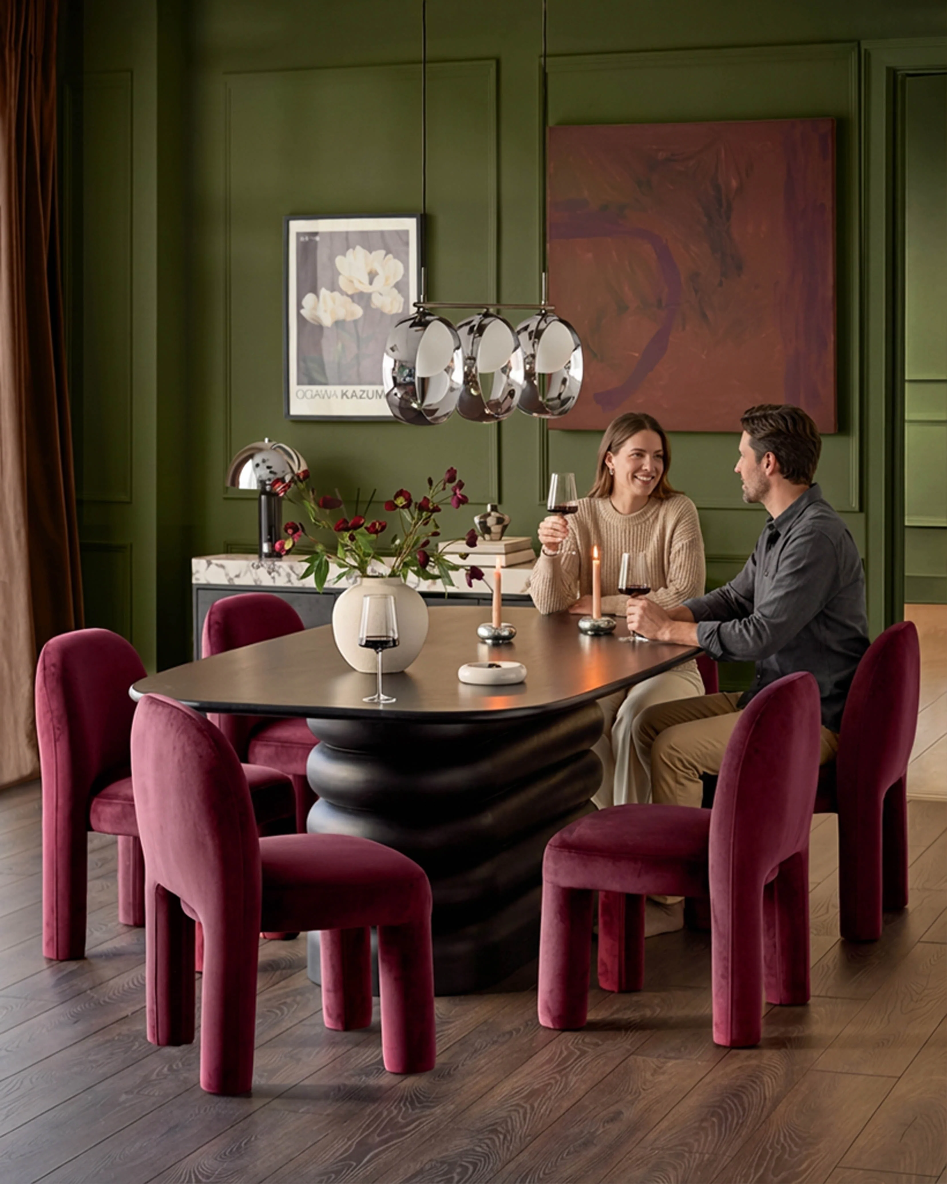 Mason plum velvet dining chair - Image 6