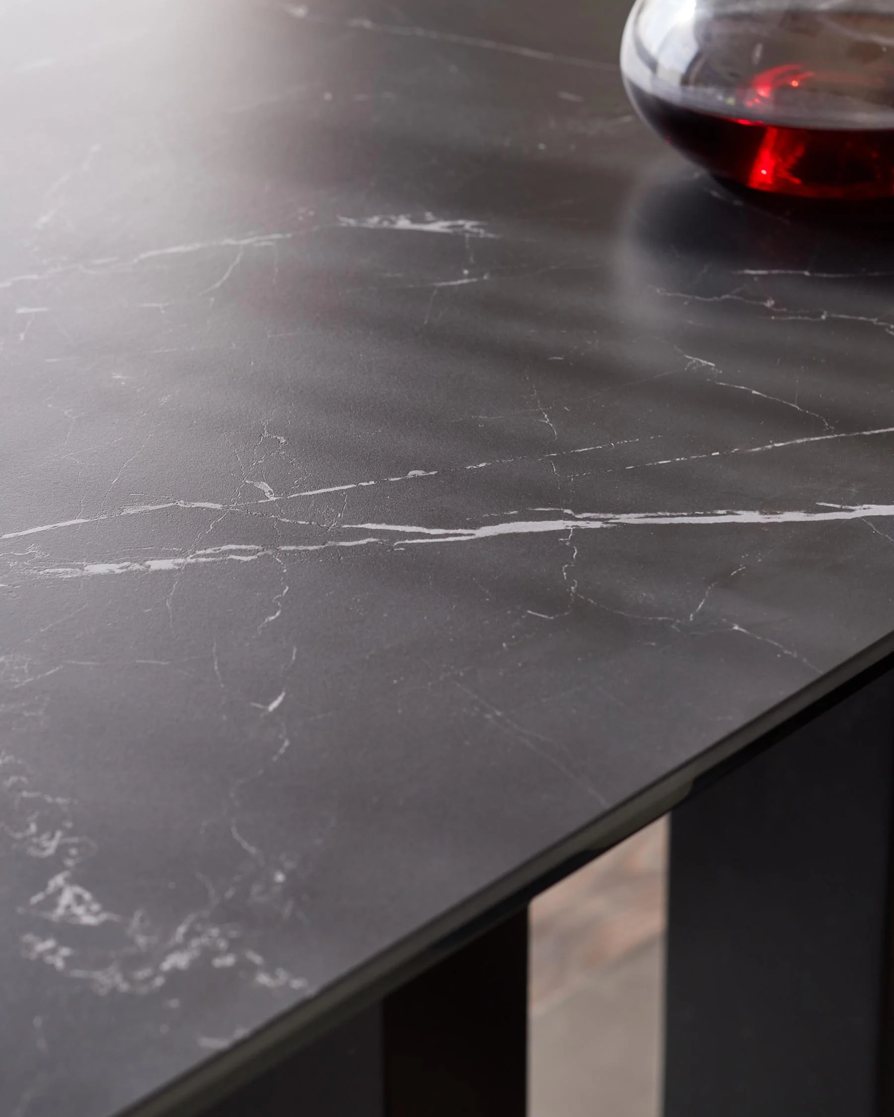 Mia Black Ceramic 6 Seater Dining Table - Image 3