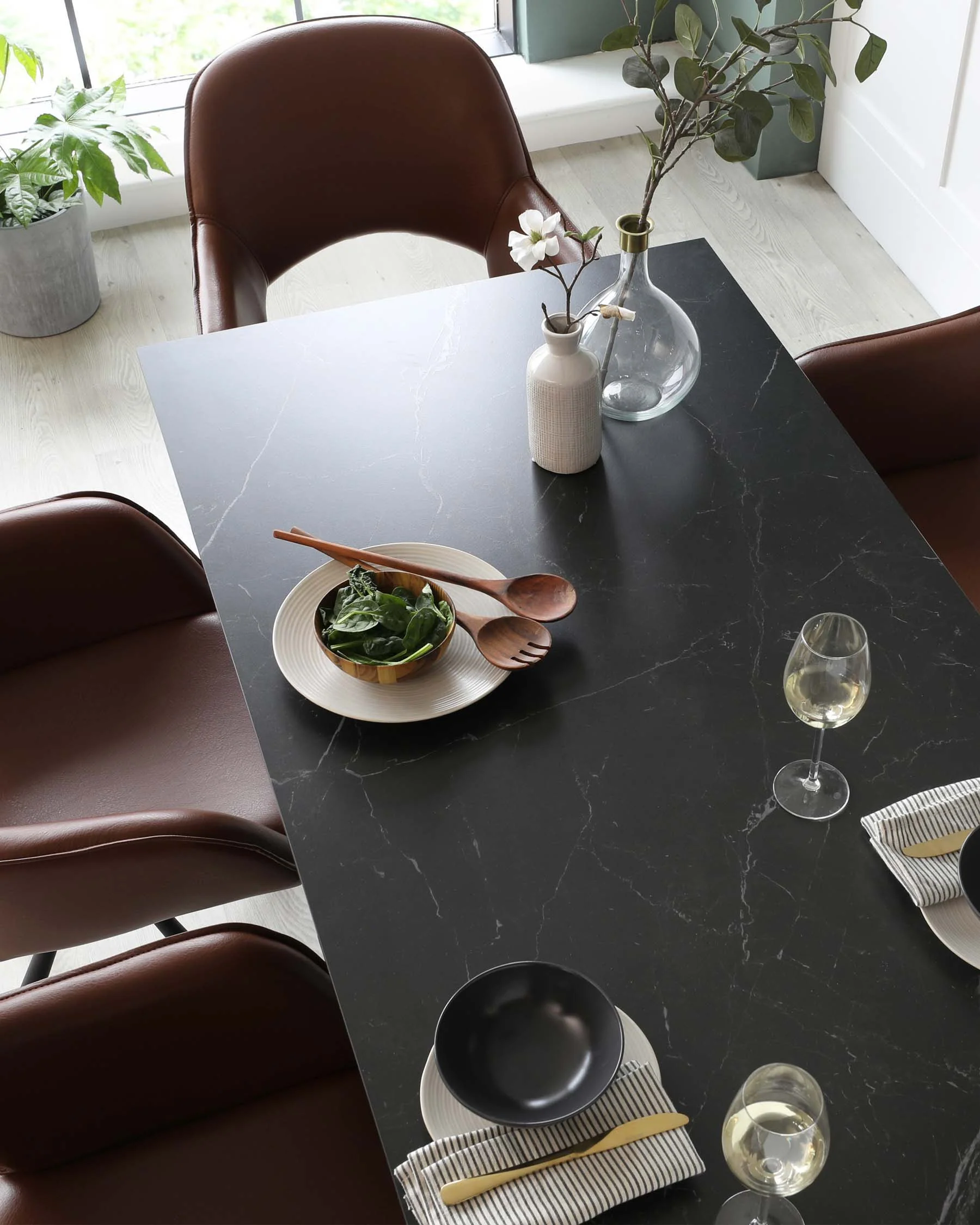 Mia Black Ceramic 6 Seater Dining Table - Image 8