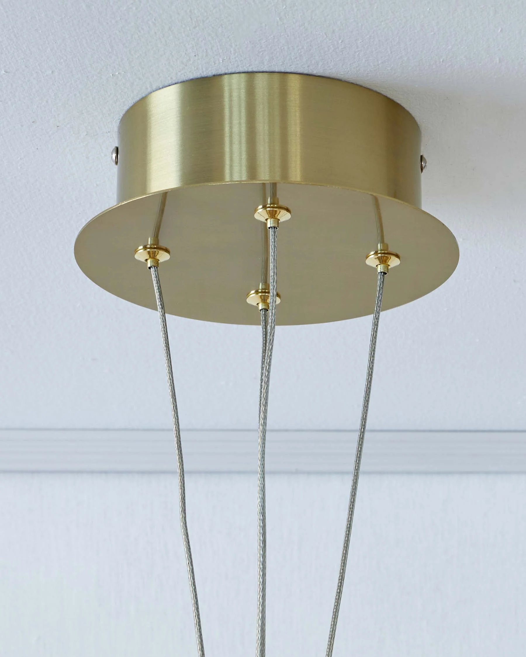 Mila Brushed Brass Round Halo Pendant - Image 3