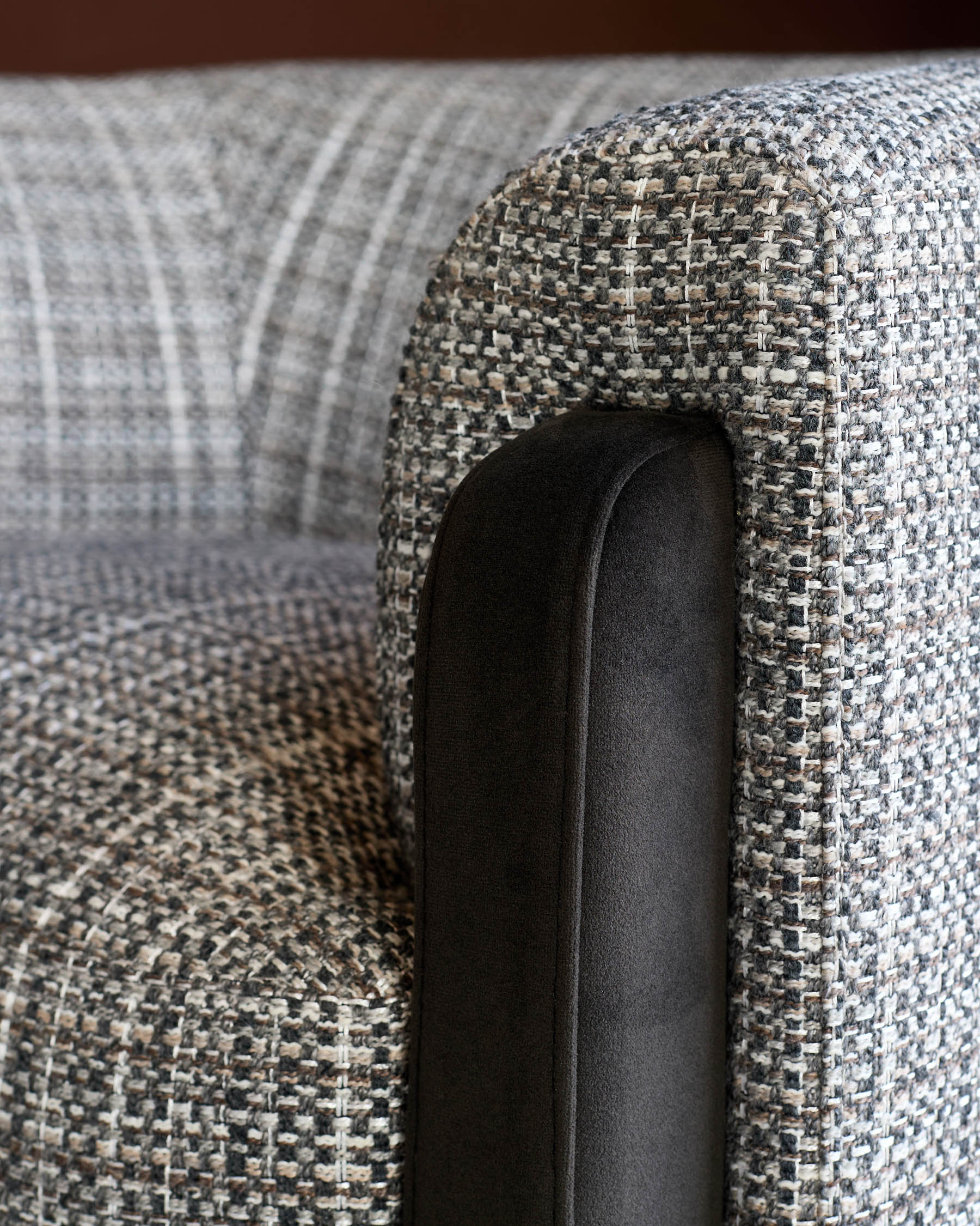 Miles dark chocolate mixed material occasional chair - Image 4