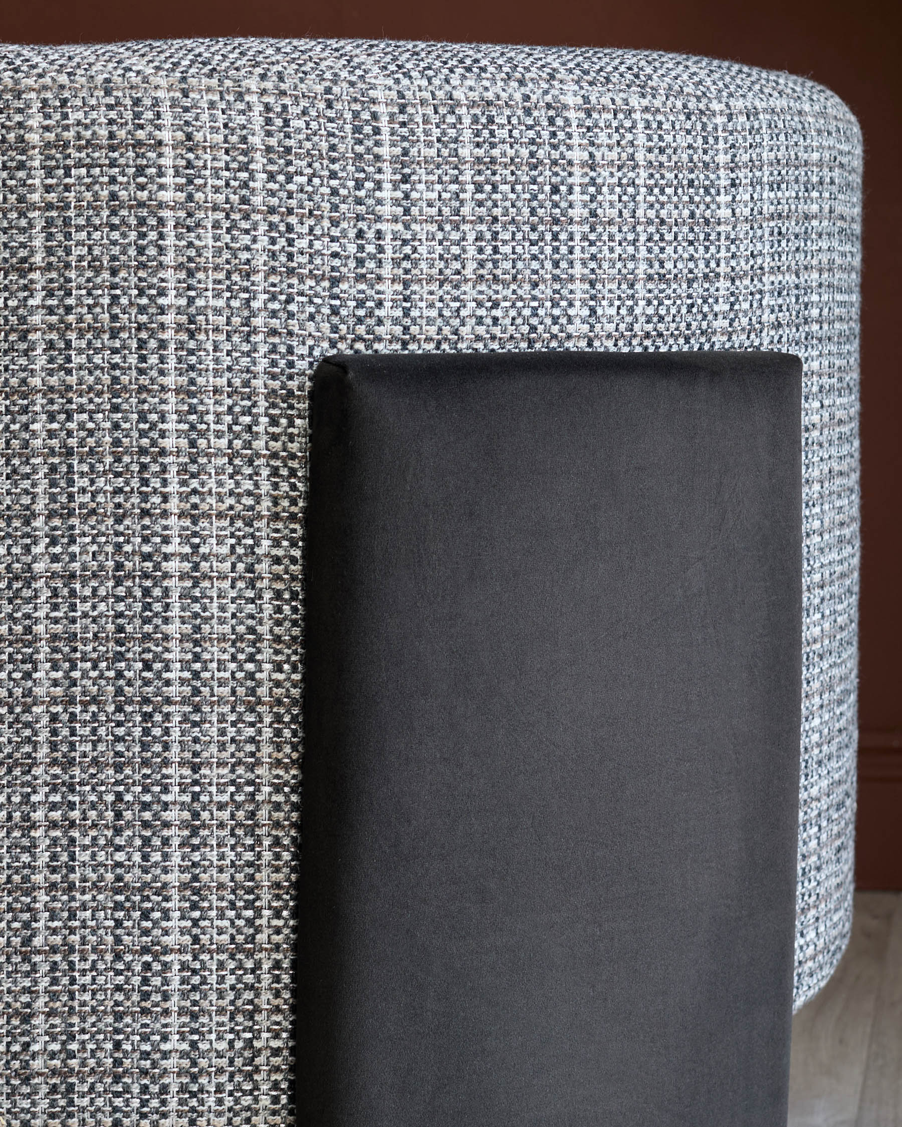 Miles dark chocolate mixed material occasional chair - Image 6