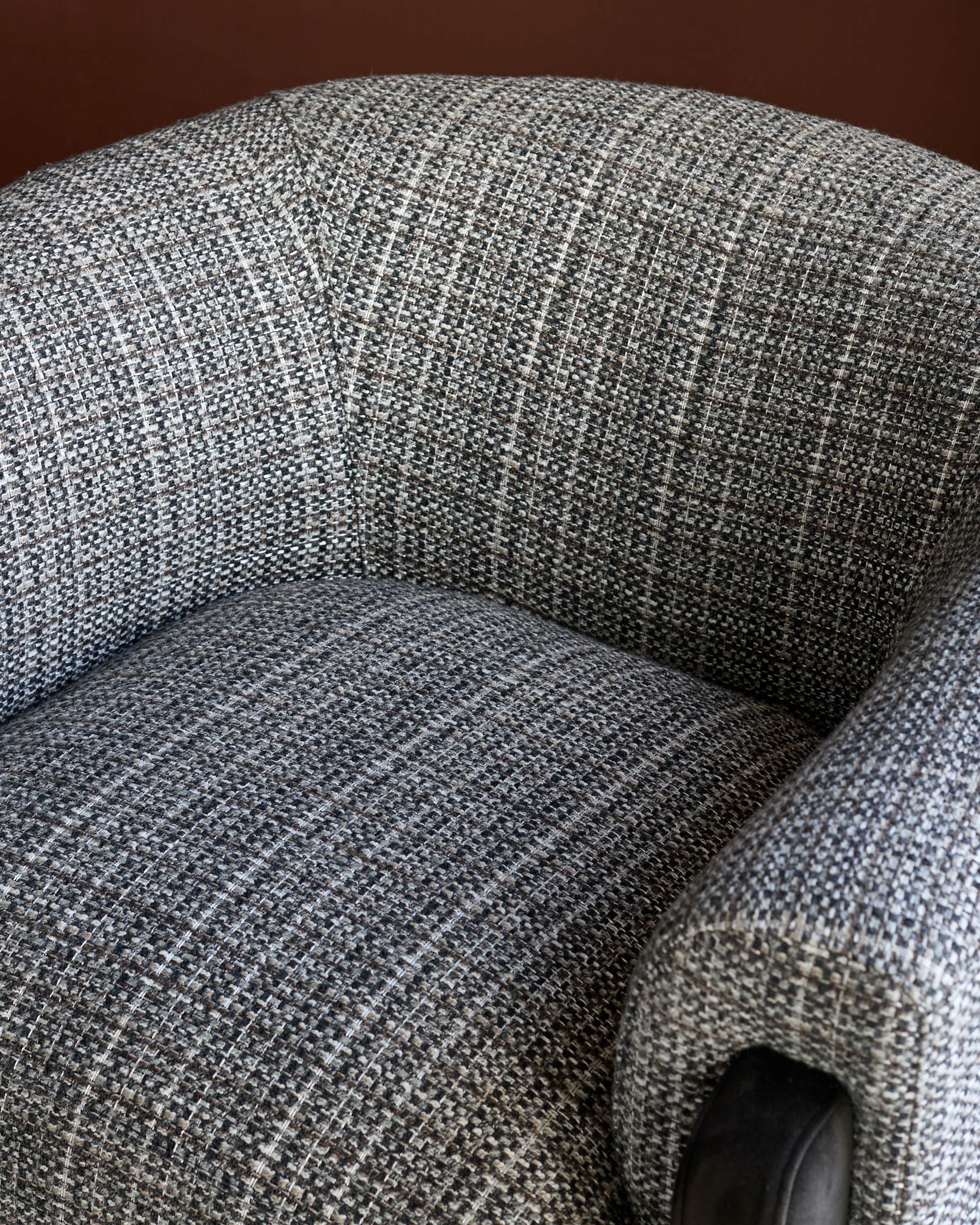 Miles dark chocolate mixed material occasional chair - Image 7