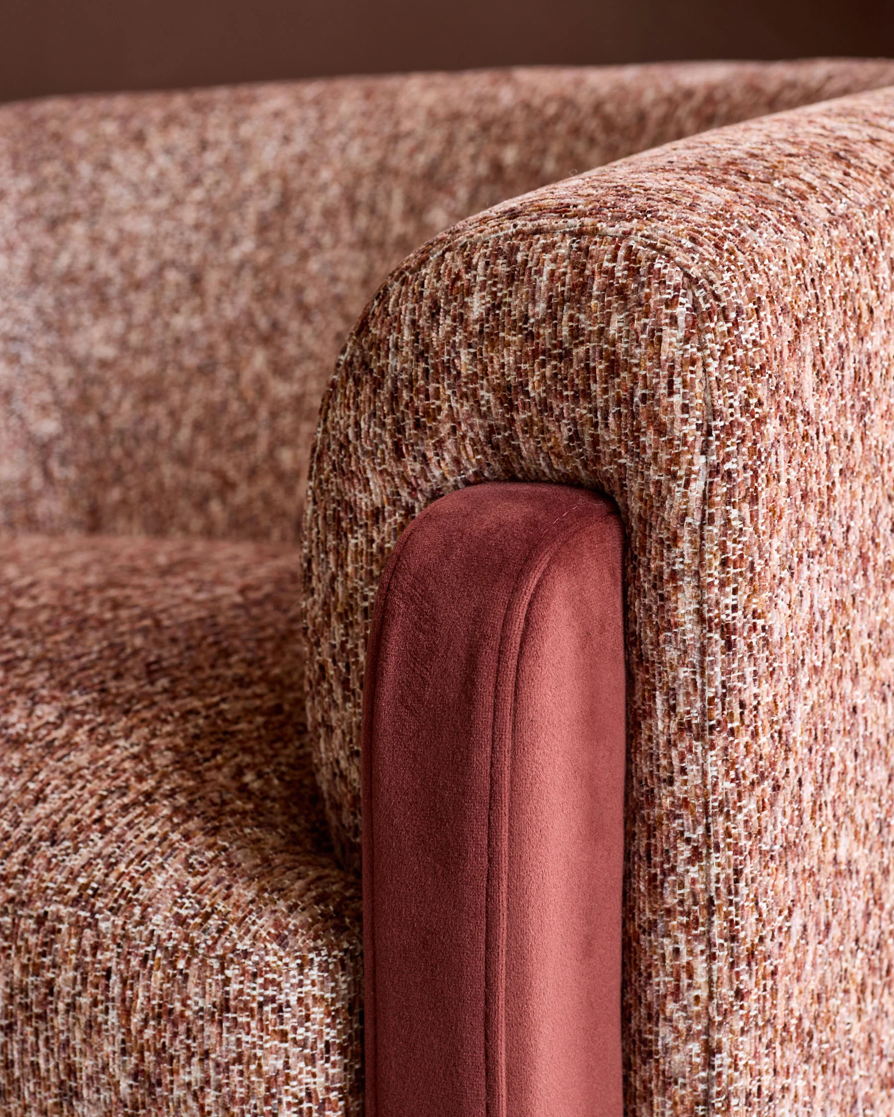 Miles toffee red mixed material occasional chair - Image 5