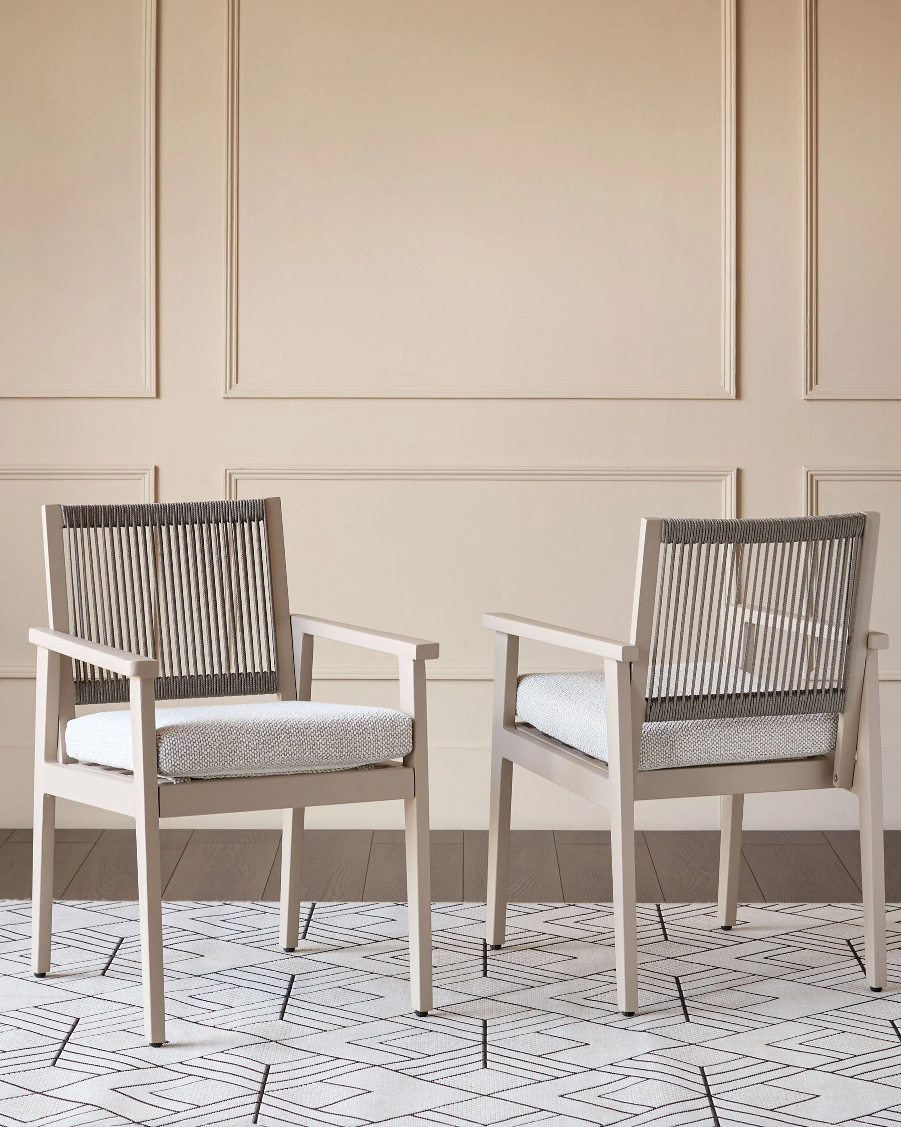 Minori natural garden dining armchairs