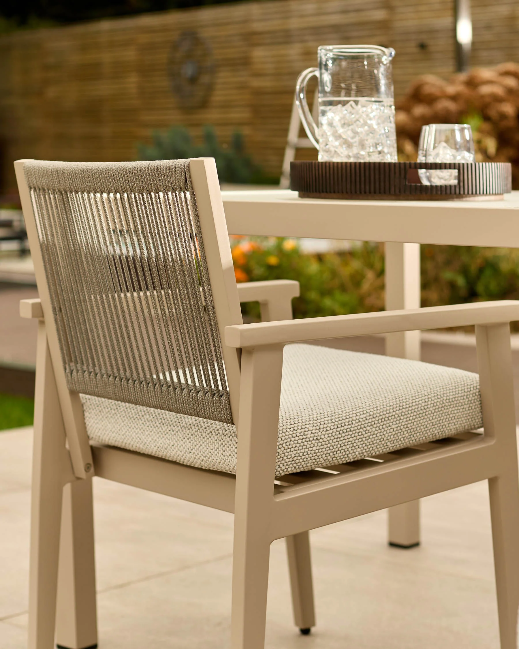 Minori natural garden dining armchairs - Image 2