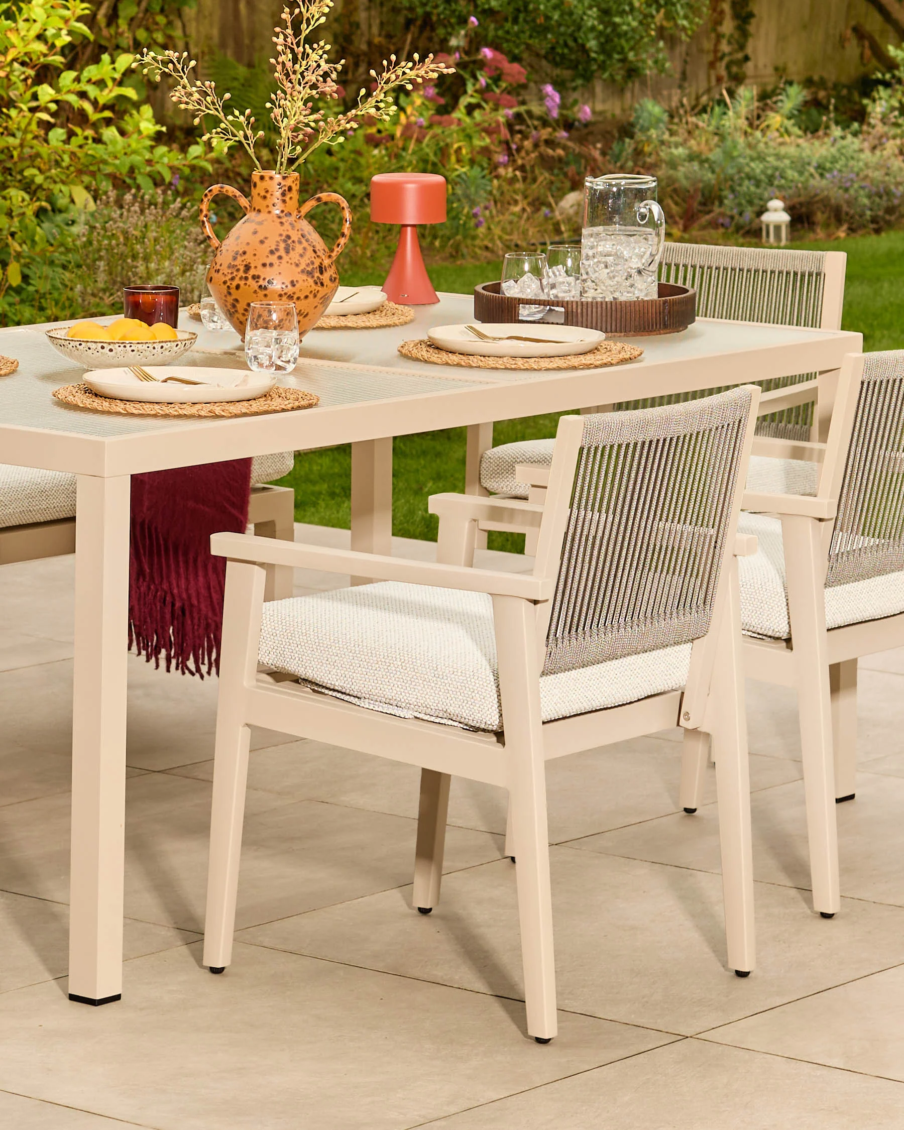 Minori natural garden dining armchairs - Image 5