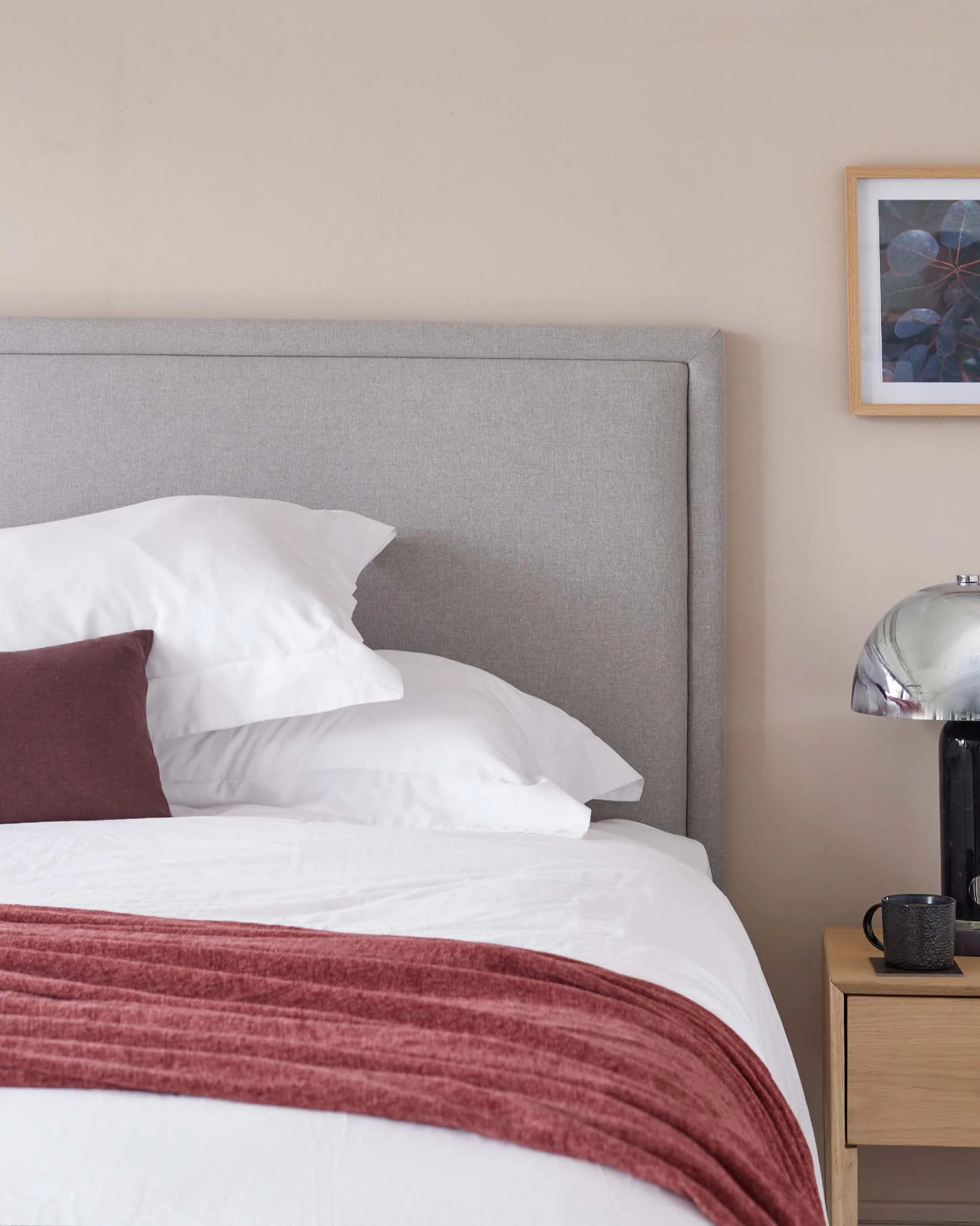 Monica Light Grey Fabric Double Headboard - Image 4