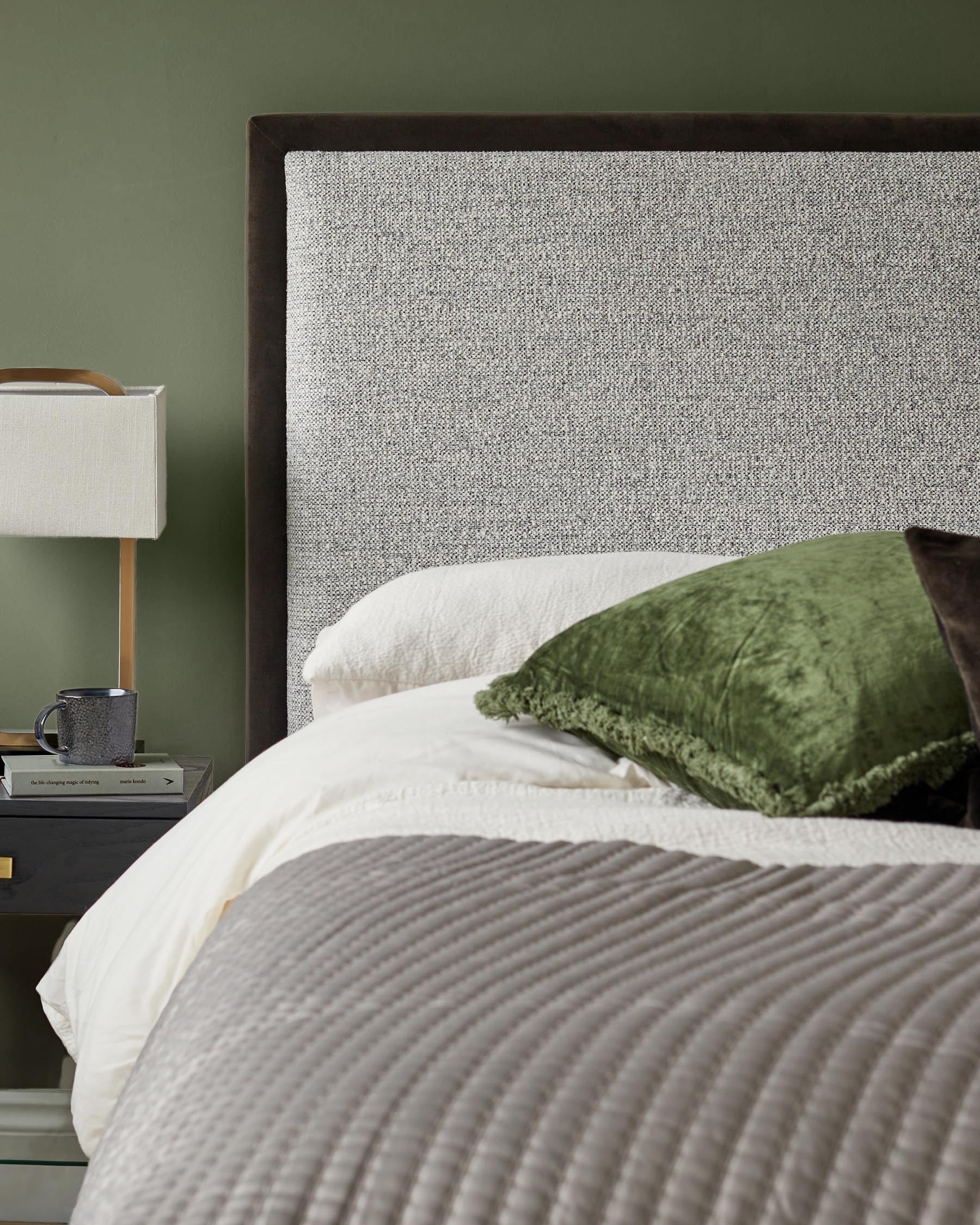 Monica grey fabric and dark chocolate velvet king size ottoman storage bed - Image 3
