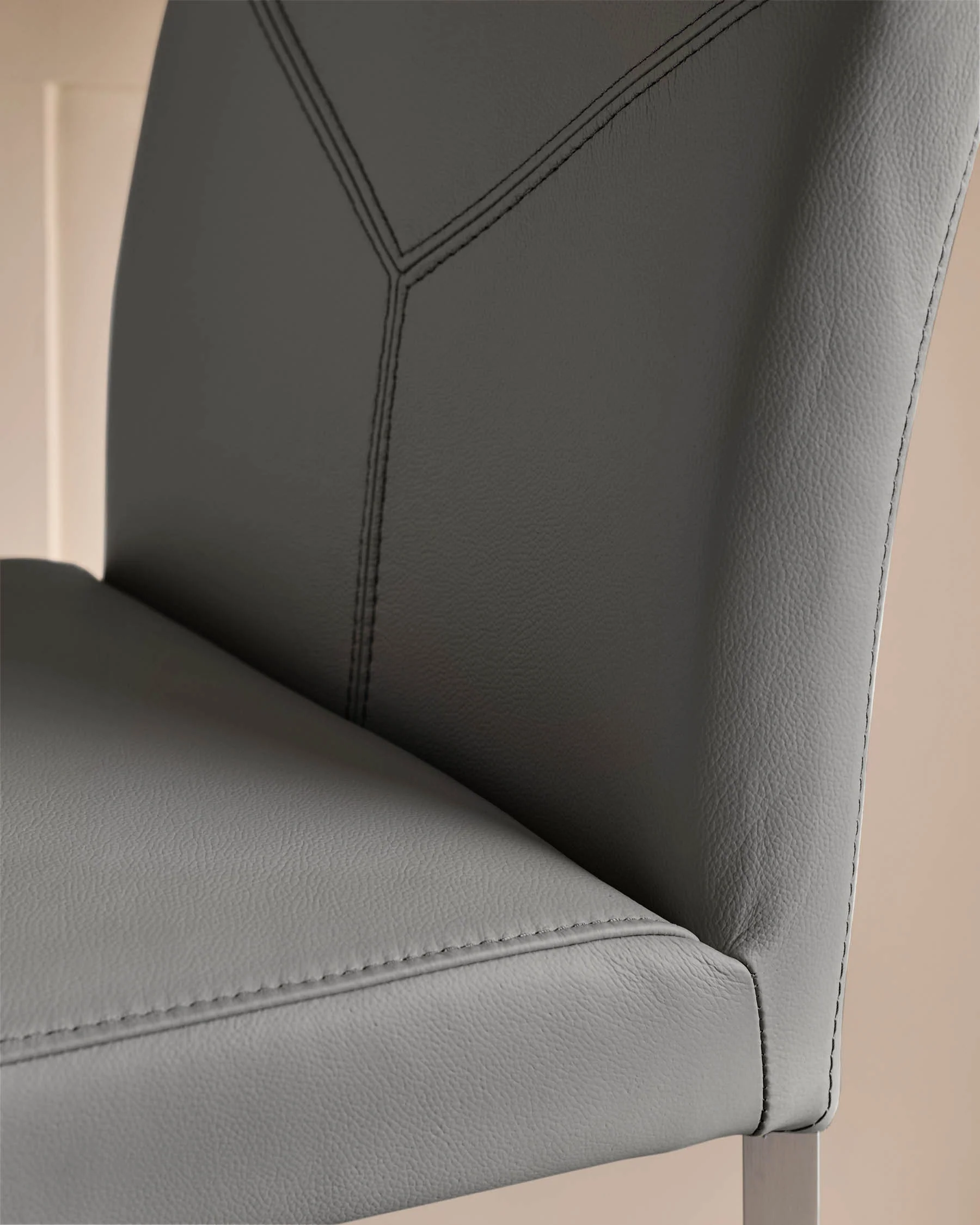 Monti Dark Grey Leather Bar Stool - Image 5