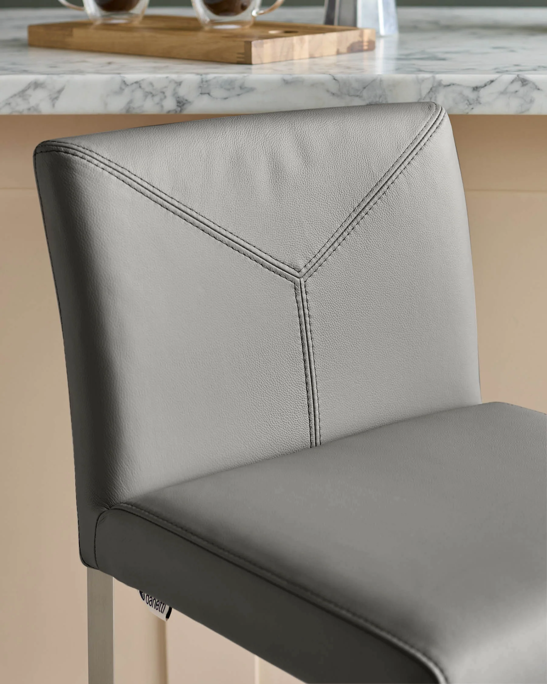 Monti Dark Grey Leather Bar Stool - Image 6