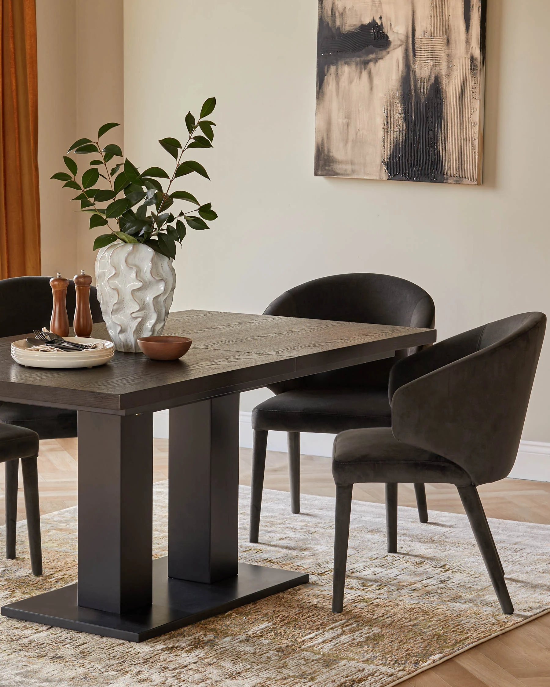 Morgan 6 to 8 Seat Extending Dark Oak Dining Table - Image 4