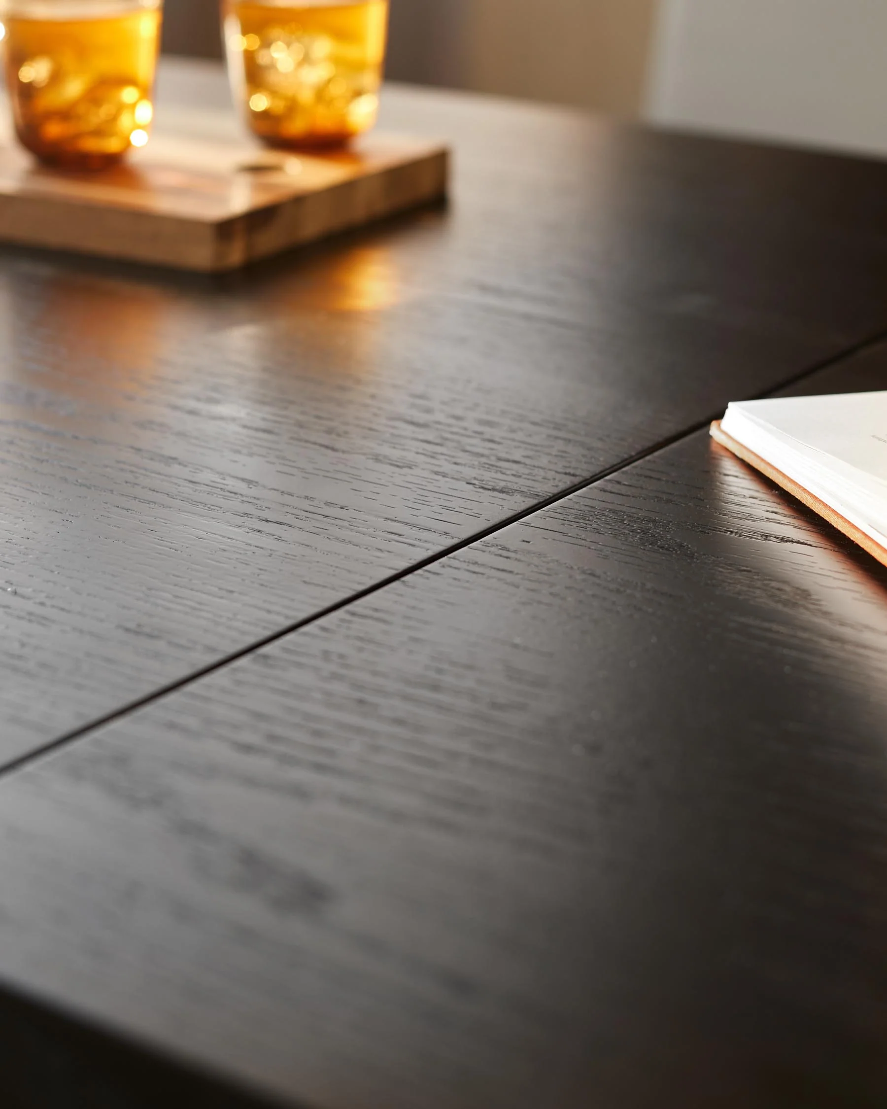 Nala black wood extending 6 to 8 seater dining table - Image 4
