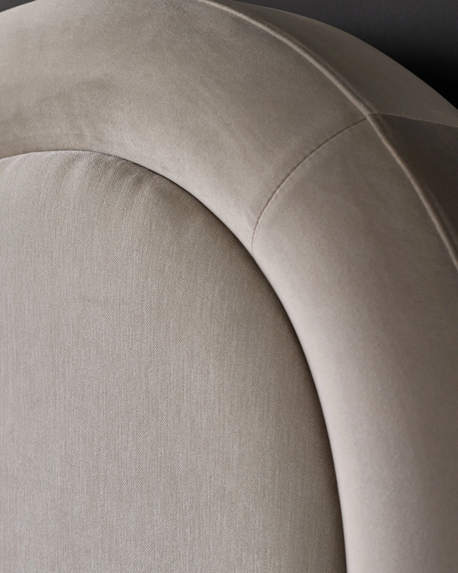 Naomi champagne velvet and natural chenille fabric king size ottoman storage bed - Image 7